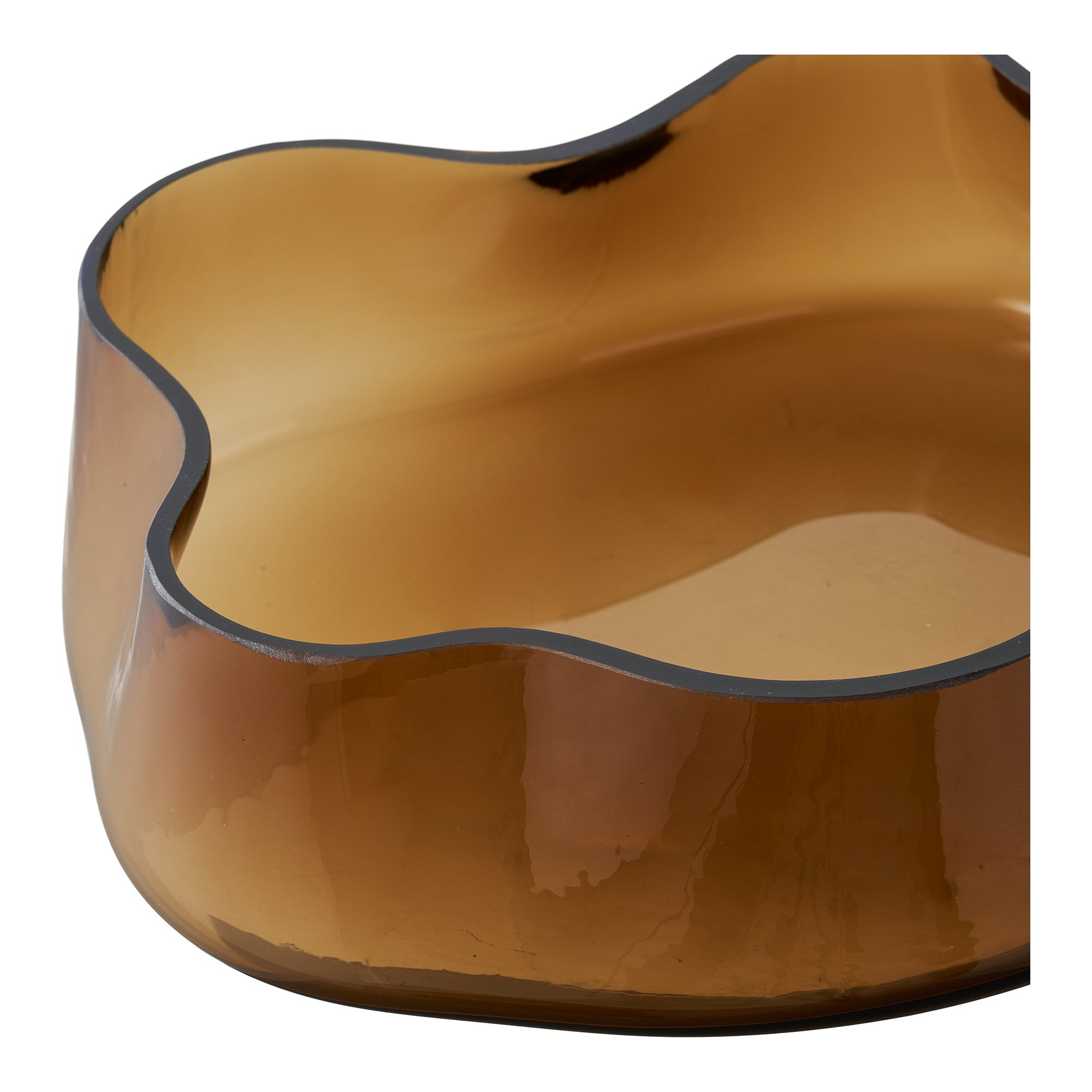 Dienblad - Dienblad, glas, gerookt bruin 29,5x24x7 cm