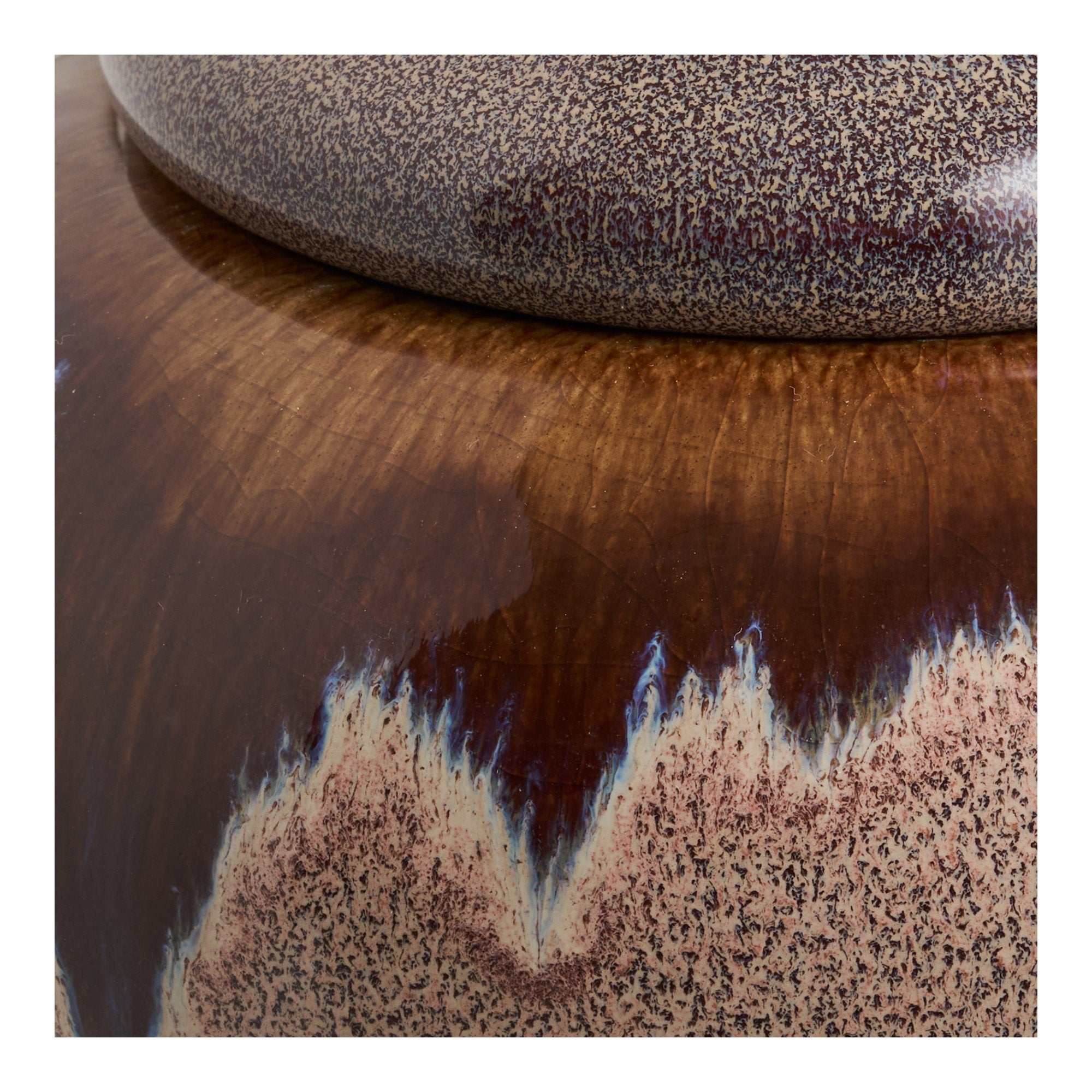 Potten - Potten, keramisch, bruin, set van 2