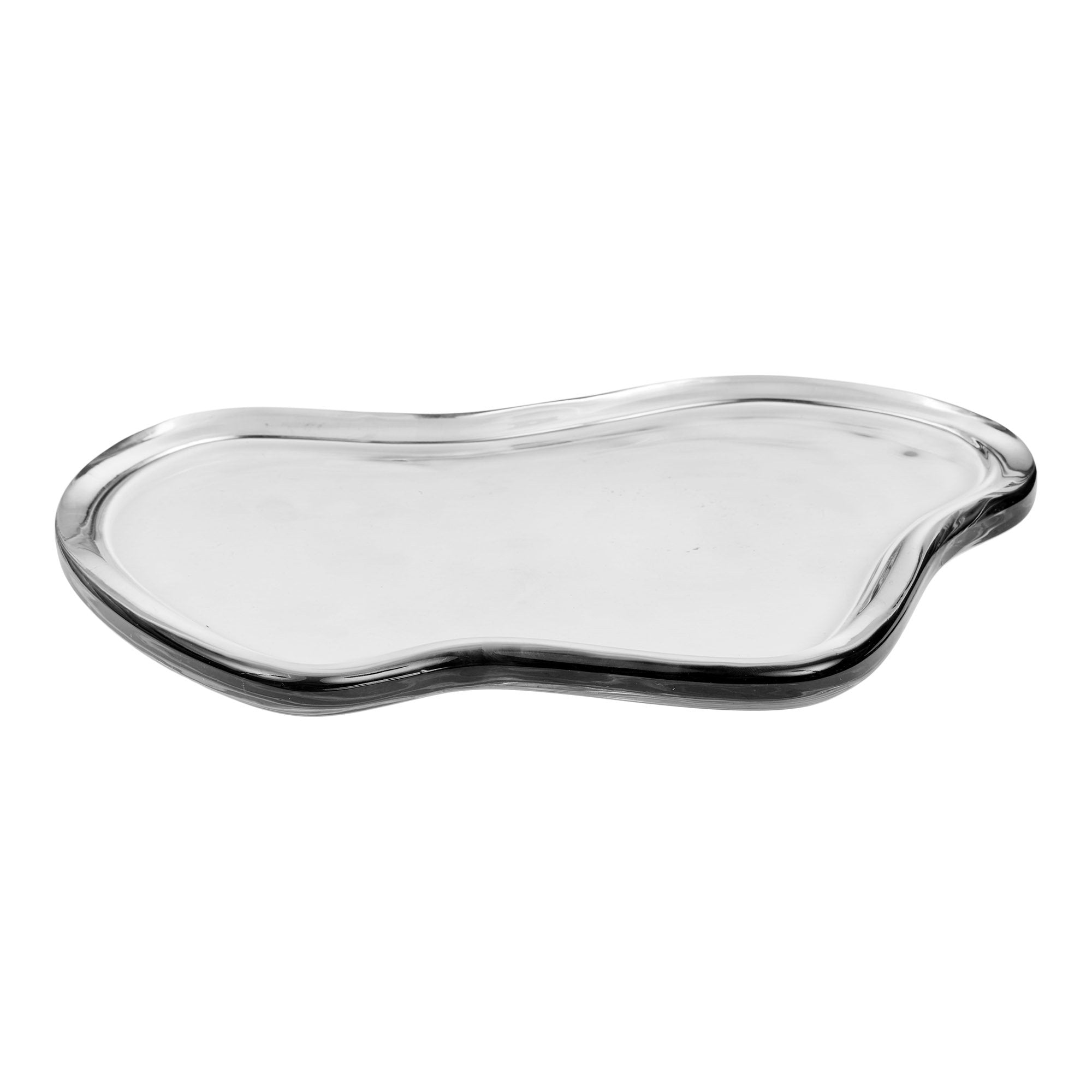 Dienblad - Dienblad, glas, rookgrijs, 30x21x1,5 cm