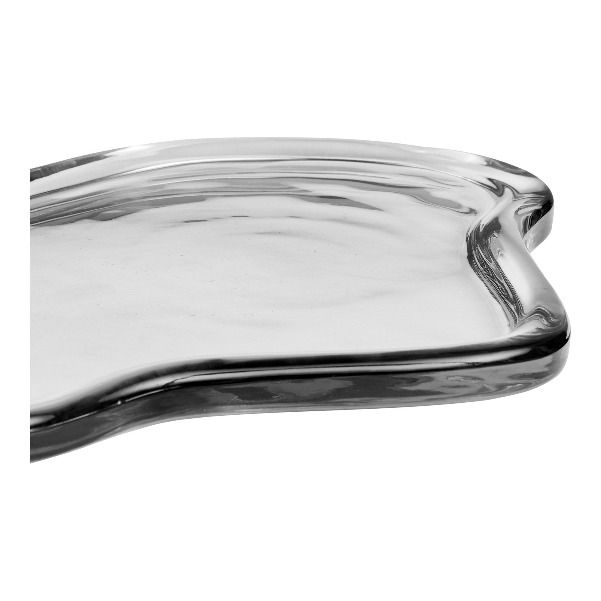 Dienblad - Dienblad, glas, rookgrijs, 30x21x1,5 cm