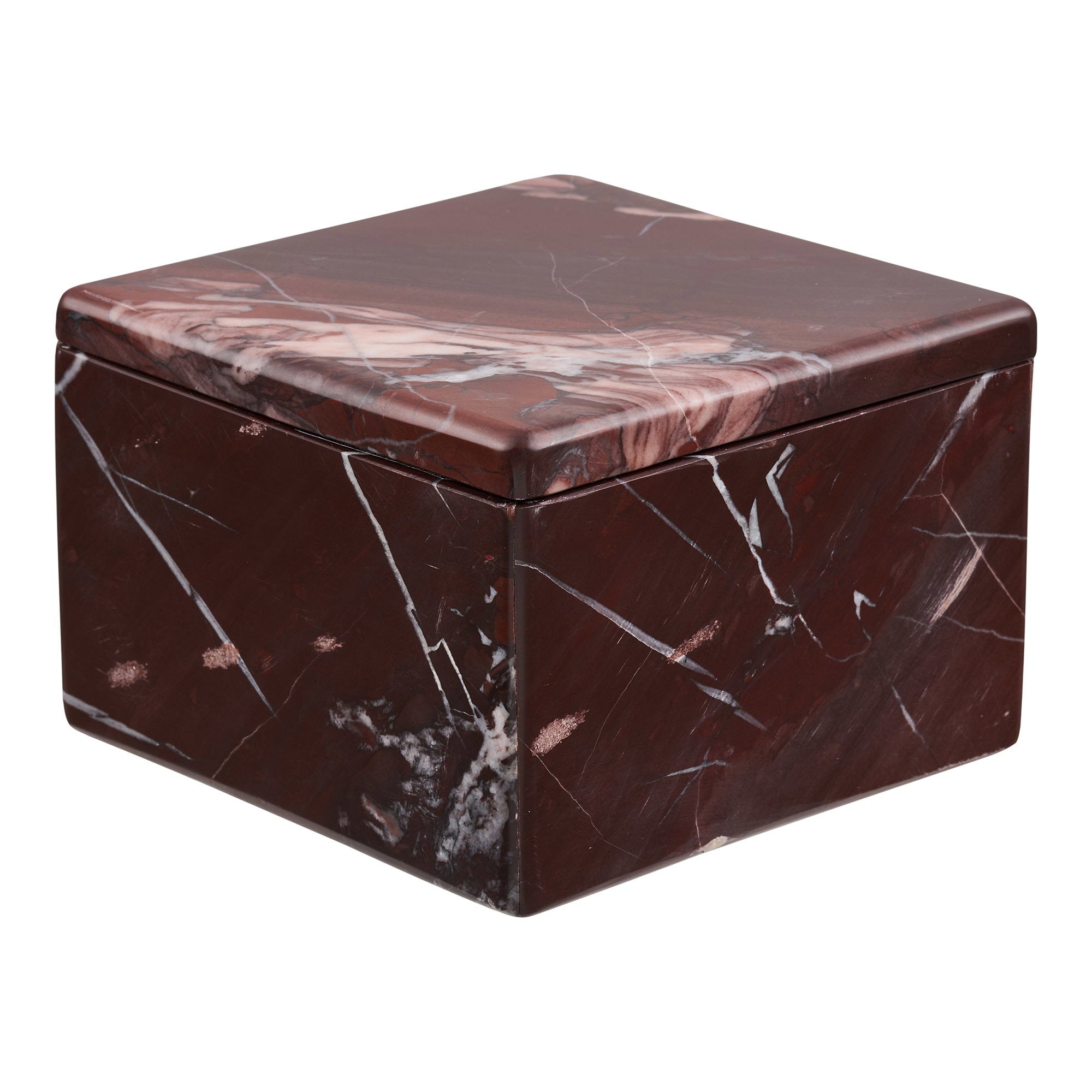 Pot - Pot, marmer, kastanjerood, 12x12x8 cm