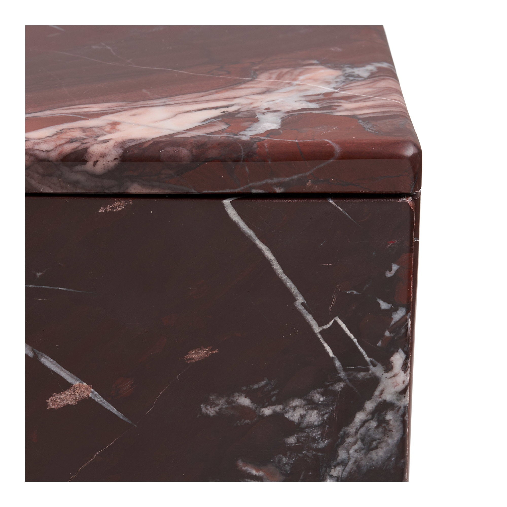 Pot - Pot, marmer, kastanjerood, 12x12x8 cm