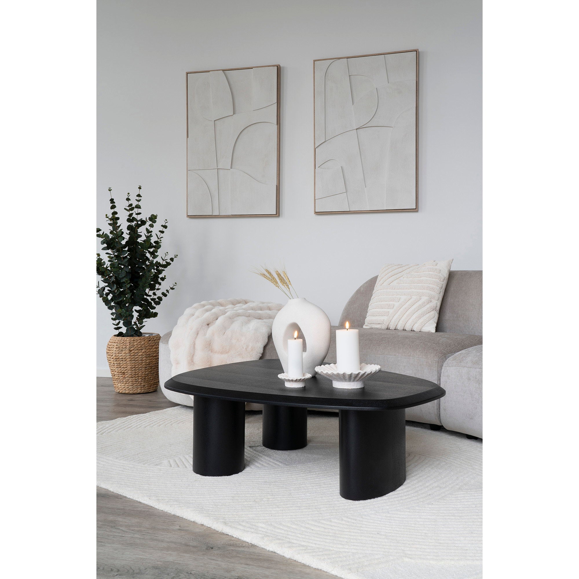 Kaarsenhouder - kaarsenhouder, cement, wit, set van 2