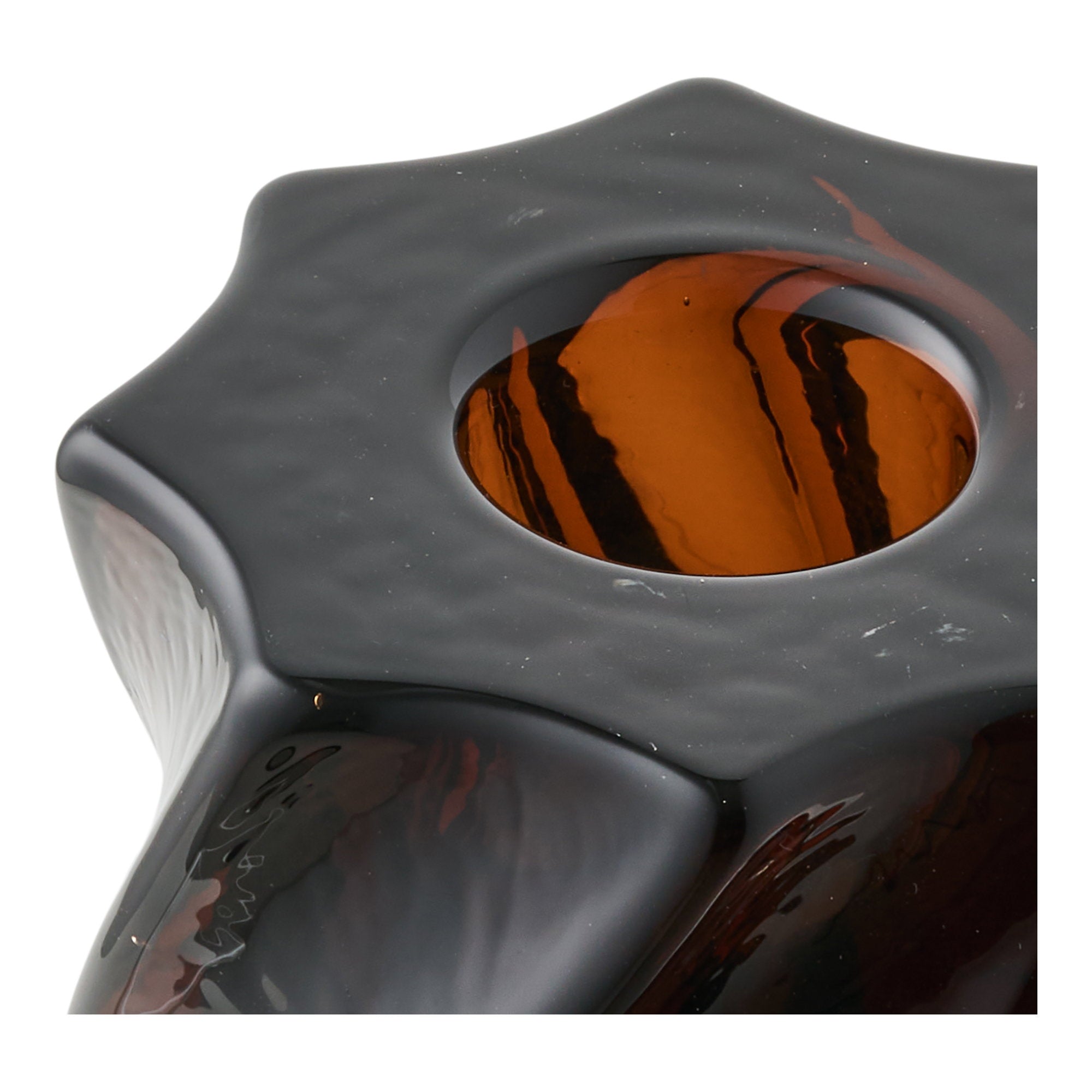 Kaarsenhouder - Kaarsenhouder, glas, gerookt bruin, set van 2