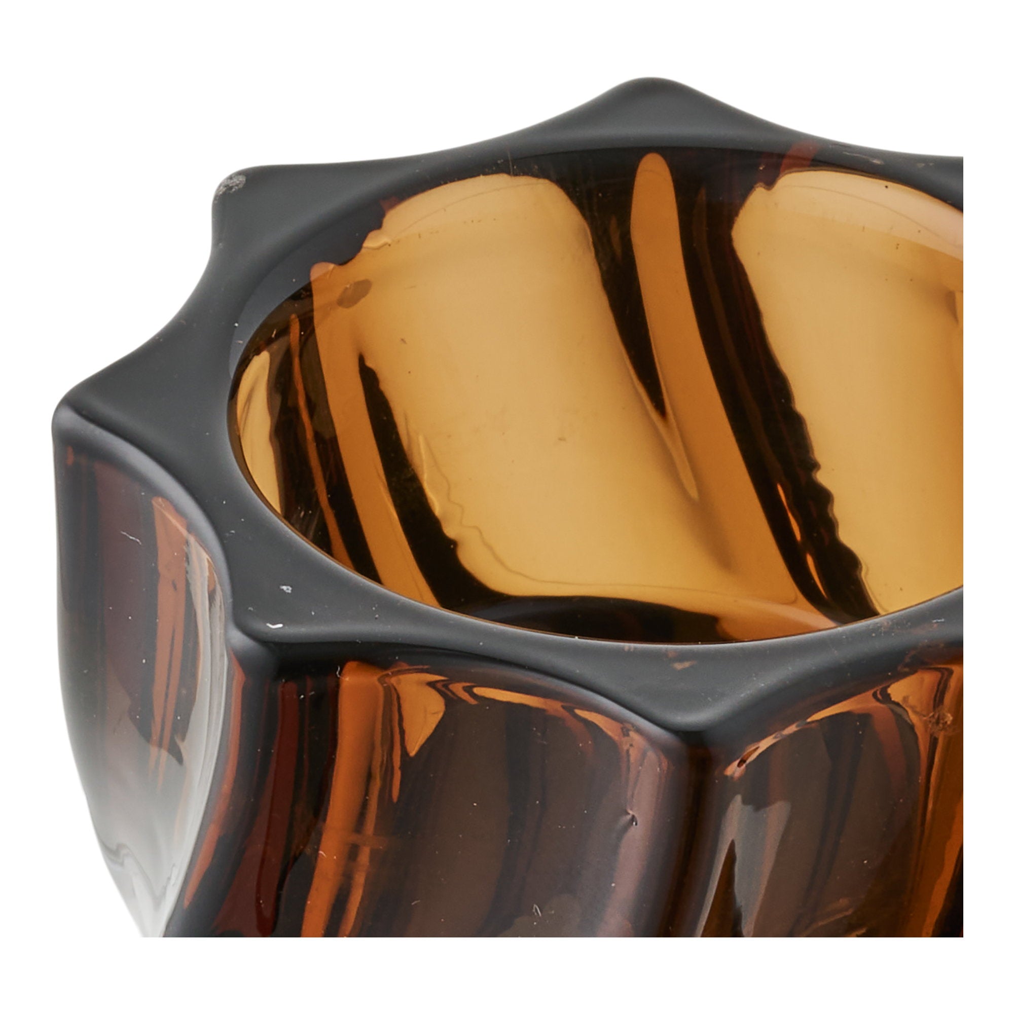 Kaarsenhouder - Kaarsenhouder, glas, gerookt bruin, set van 2