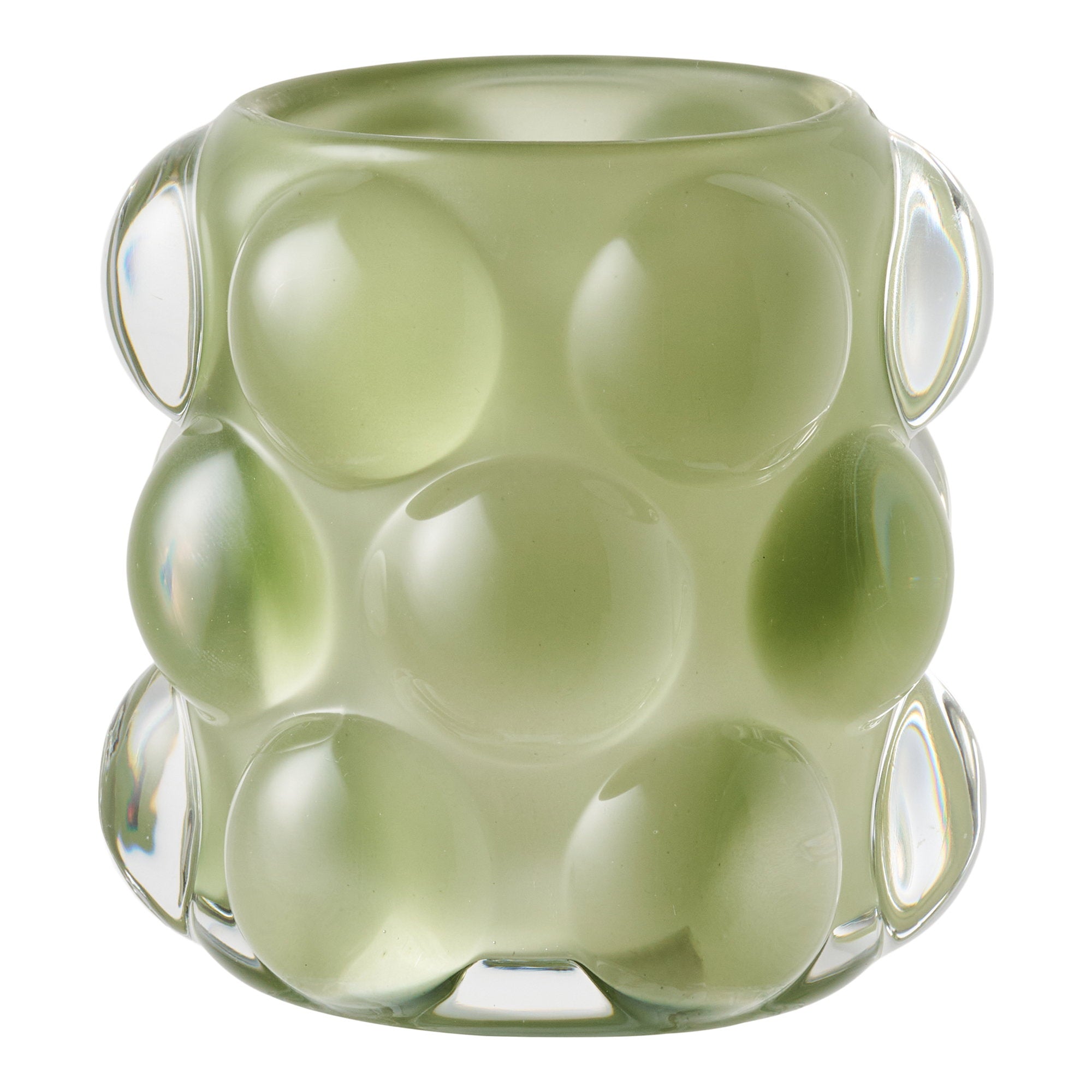 Kandelaar - Kandelaar, glas, beige/groen, set van 2