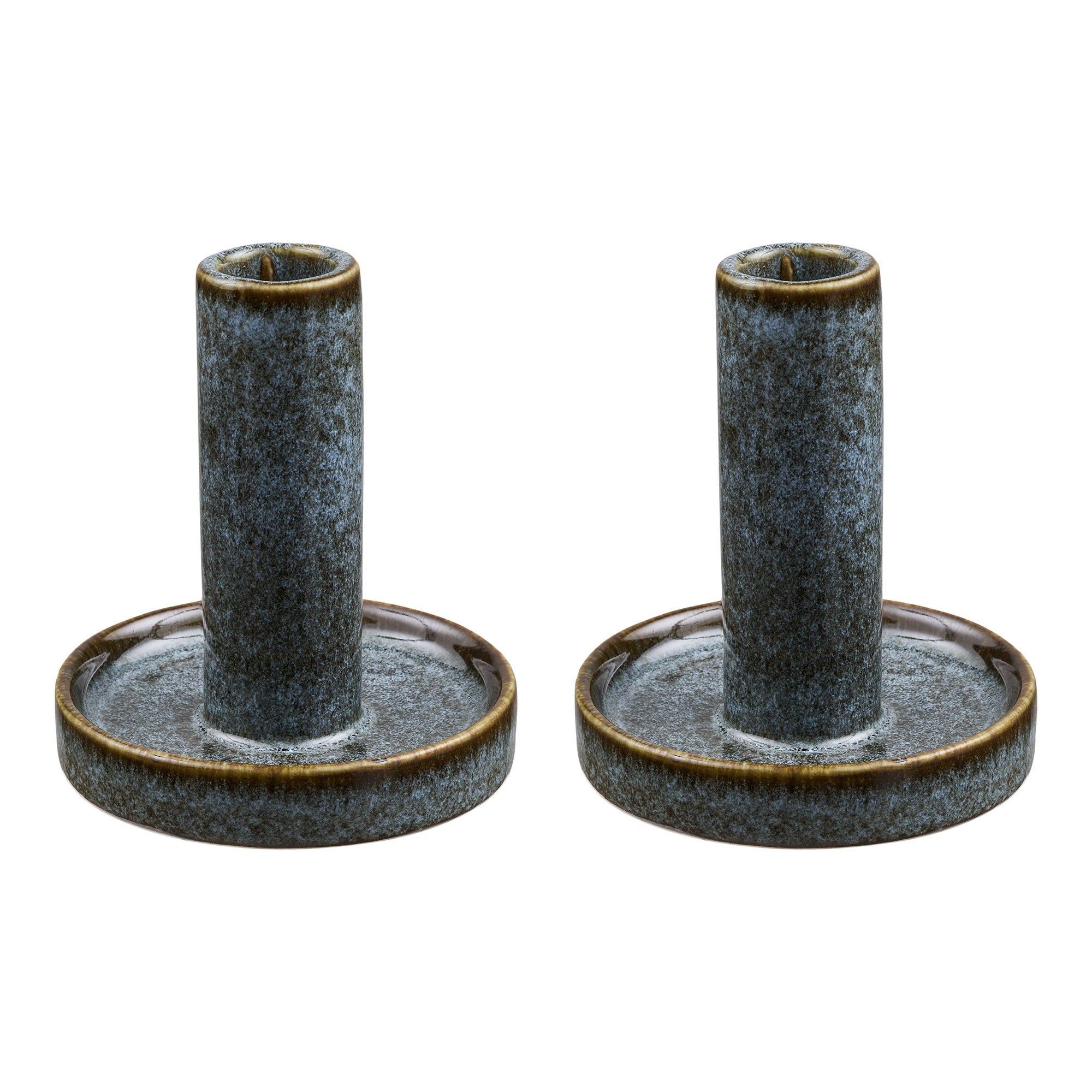 Kaarsenhouders - Kaarsenhouders, van keramiek, Key Largo-blauw, set van 2