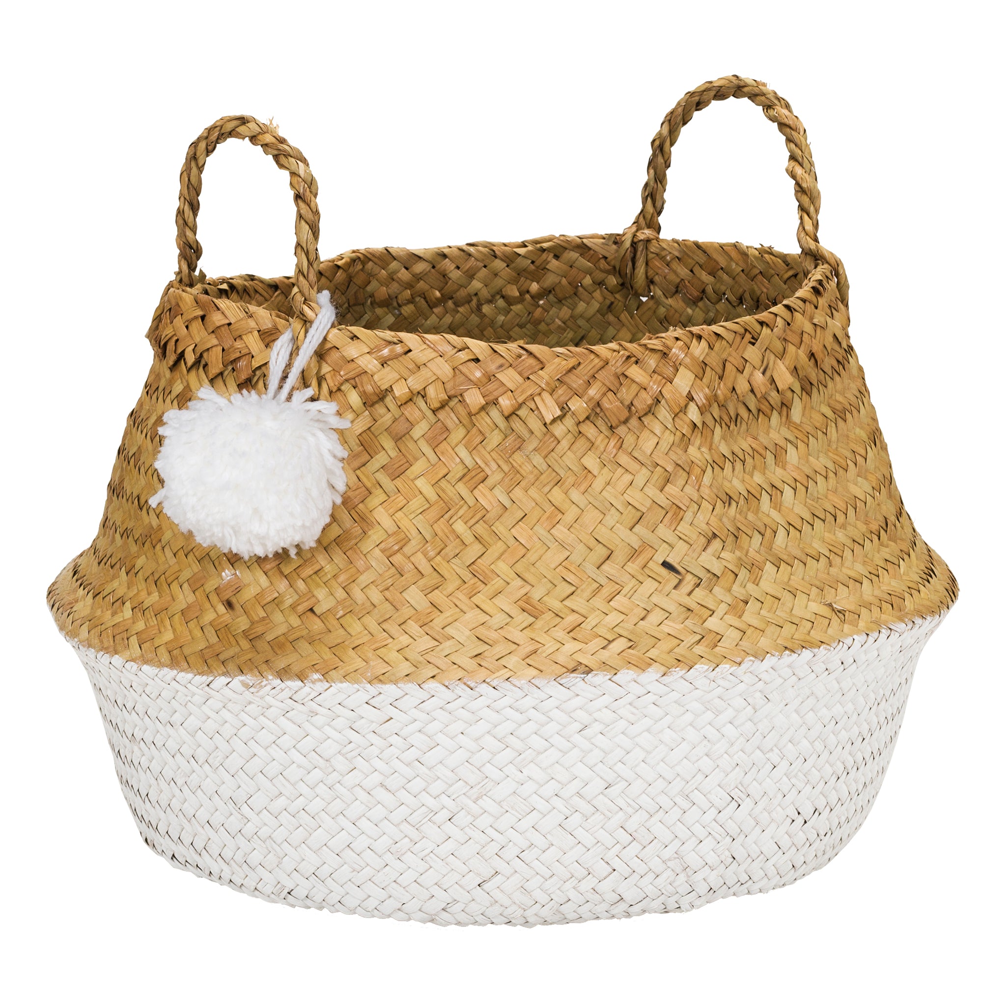 PomPom, maat M, witte mand van zeegras