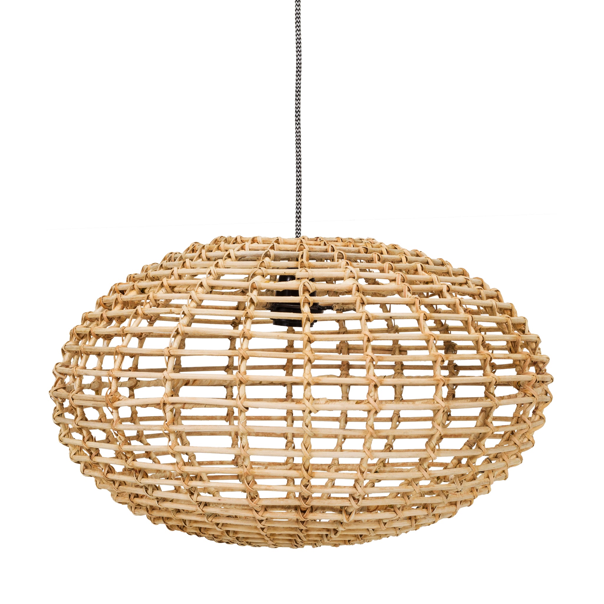 Pompoen hanglamp rotan naturel