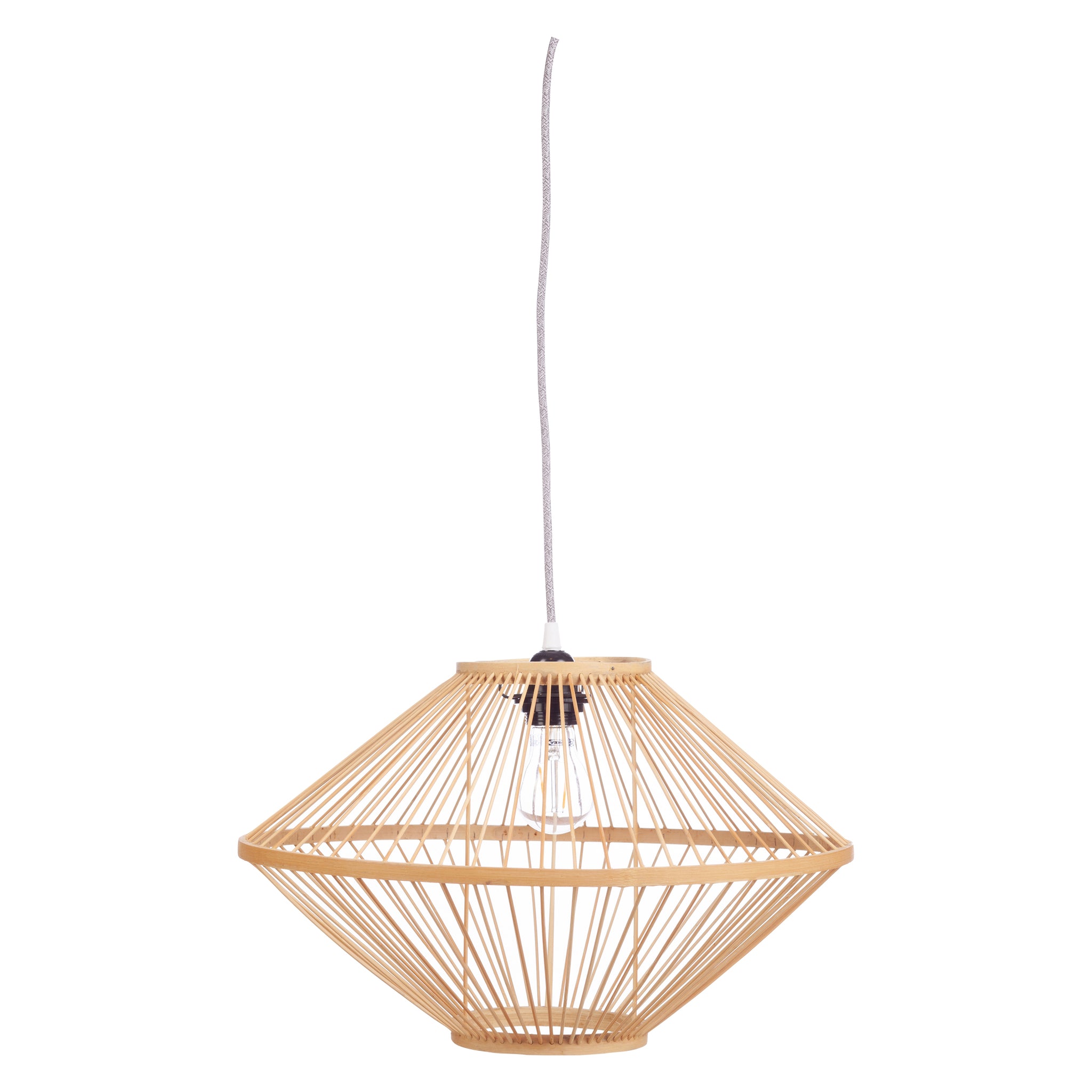 Ufo hanglamp bamboe naturel Ø45 cm H28 cm