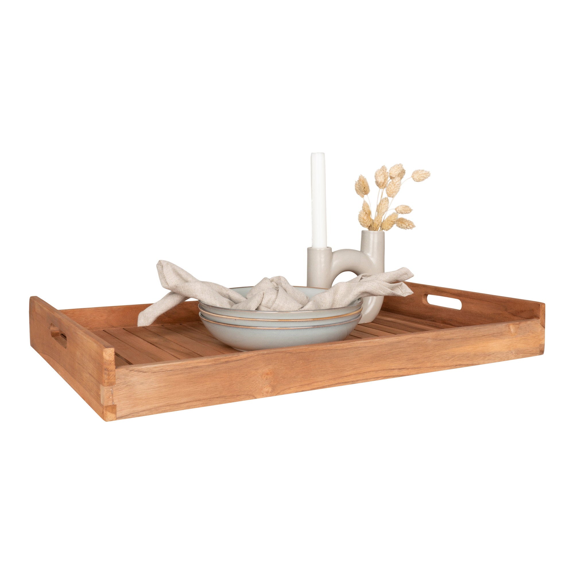 Faro-dienblad - Dienblad, teak, naturel 58x38 cm