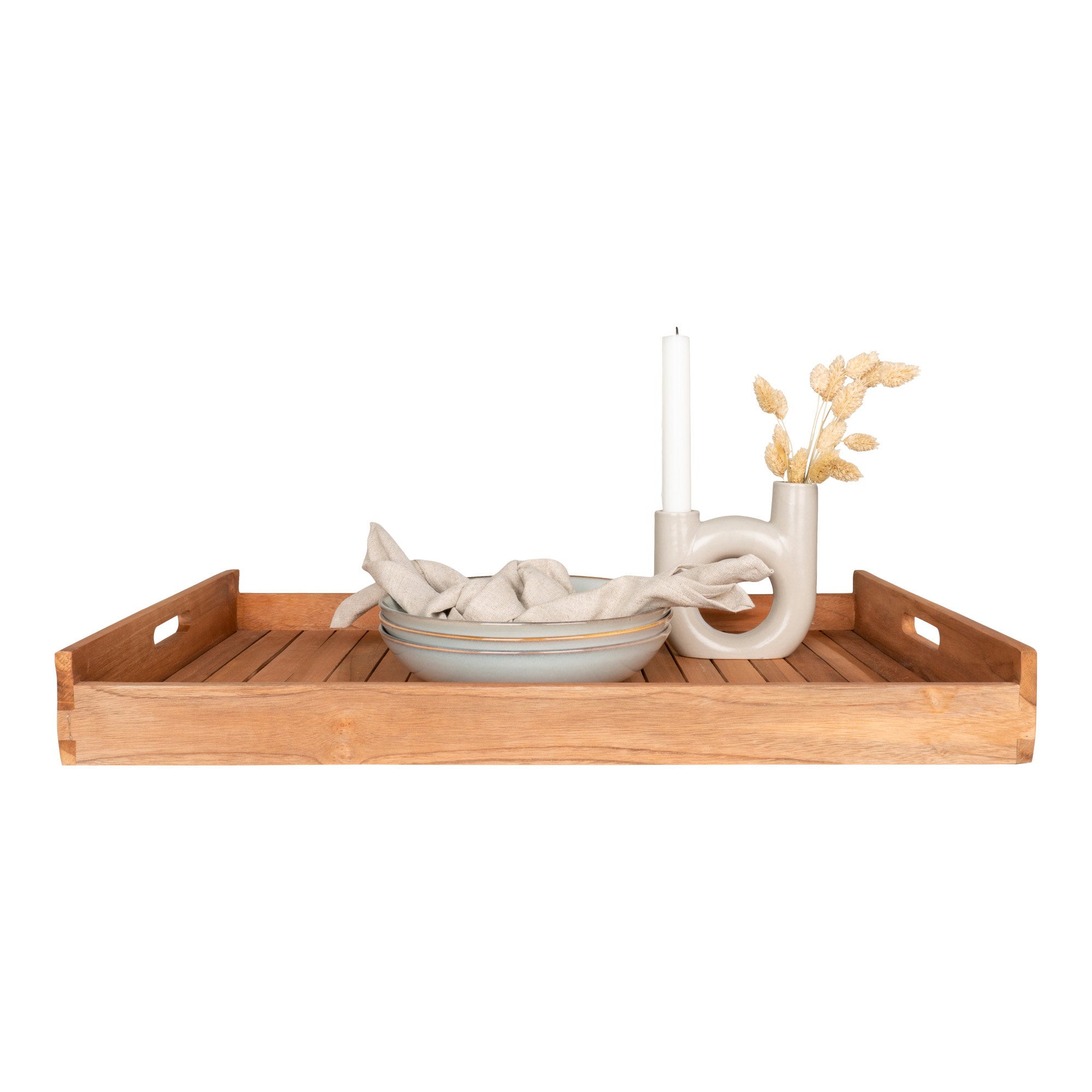 Faro-dienblad - Dienblad, teak, naturel 58x38 cm