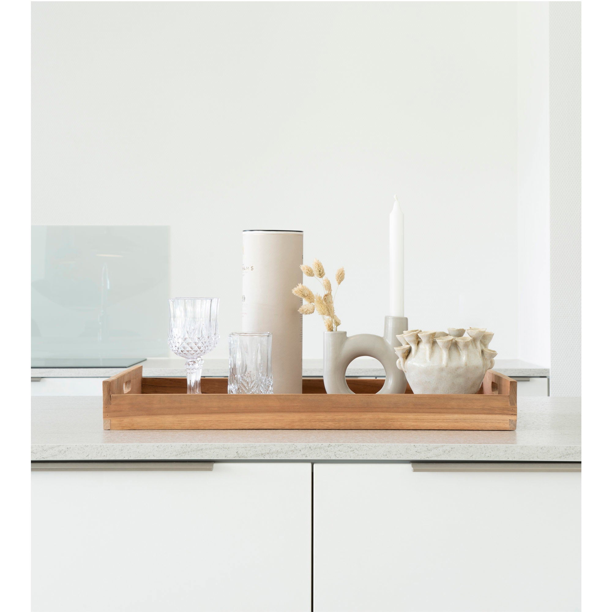 Faro-dienblad - Dienblad, teak, naturel 58x38 cm