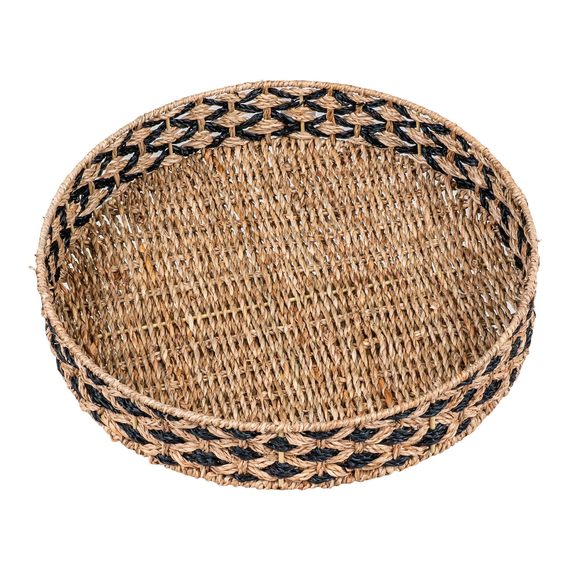 Nerja Dienblad - Dienblad, zeegras, zwart/naturel ø38 cm