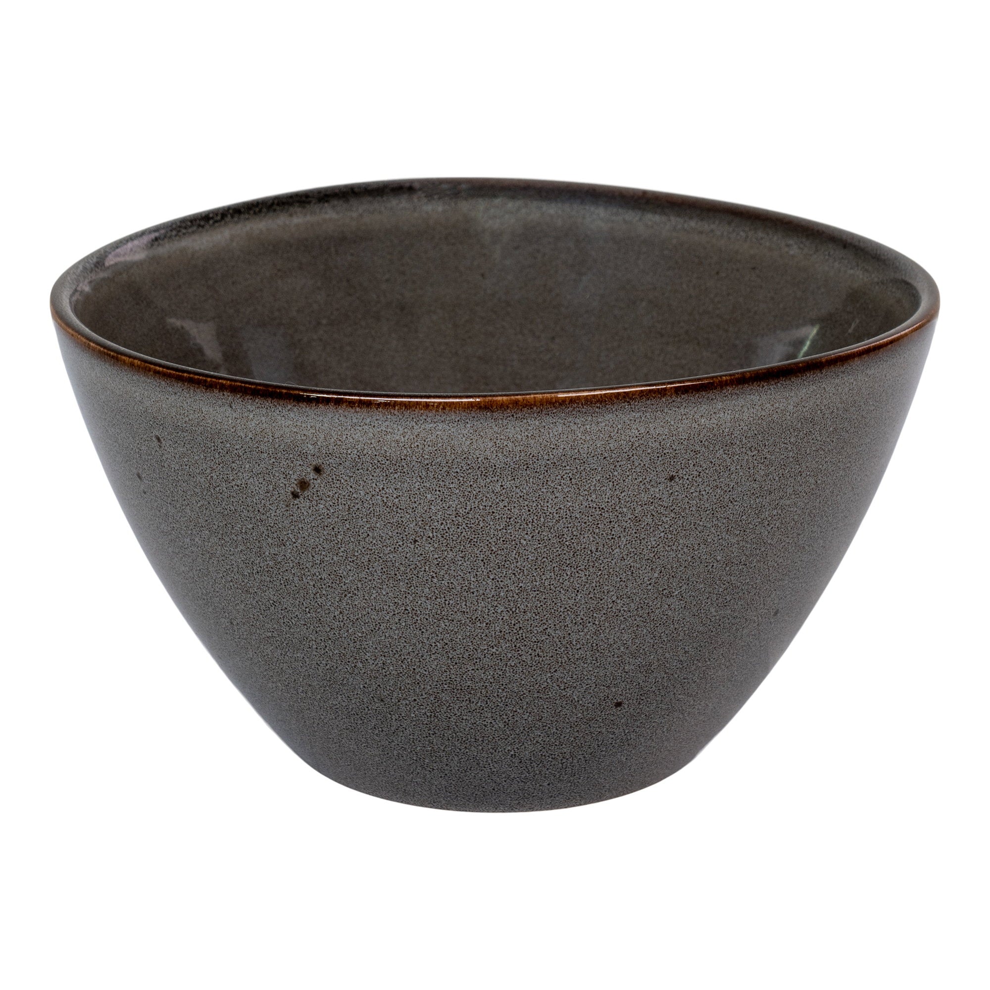 Selma Bowl - Kom, keramiek, grijs/bruin ø15x9 cm, set van 4