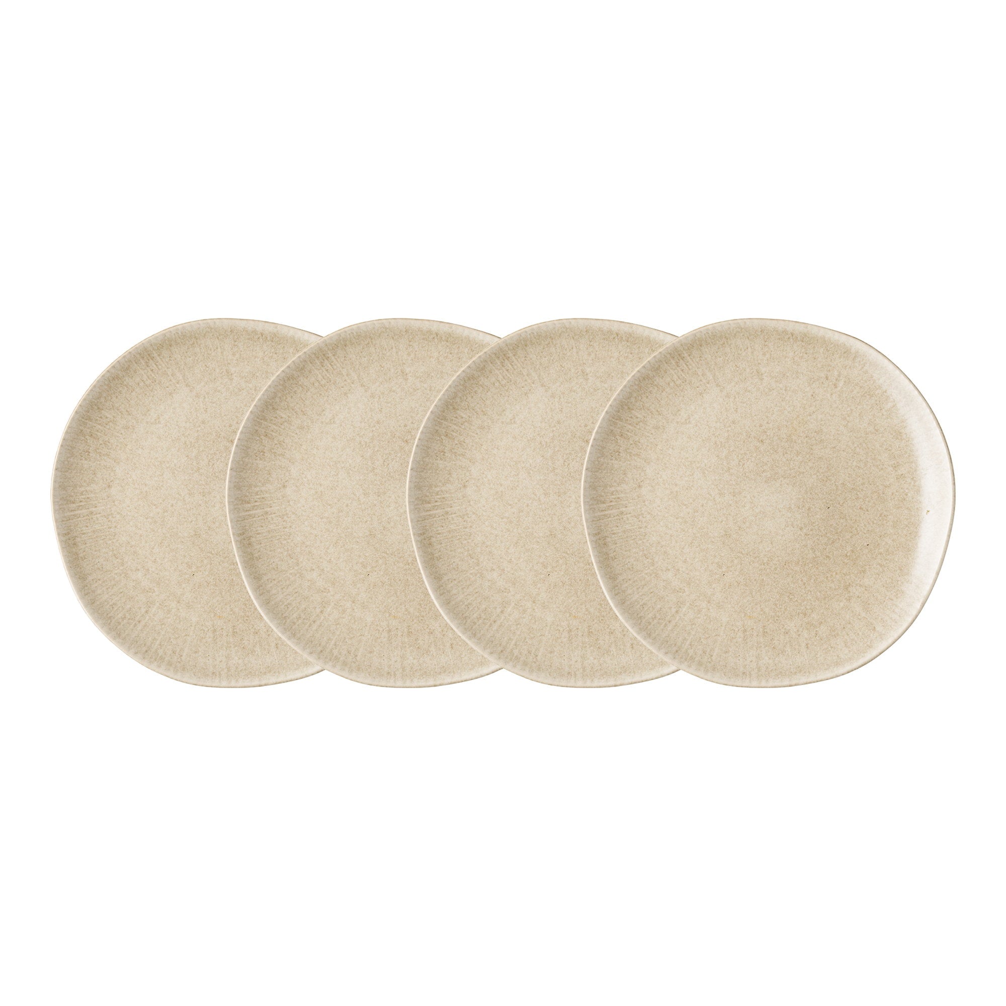 Viola Lunchbord - Lunchbord, keramiek, beige ø21 cm, set van 4