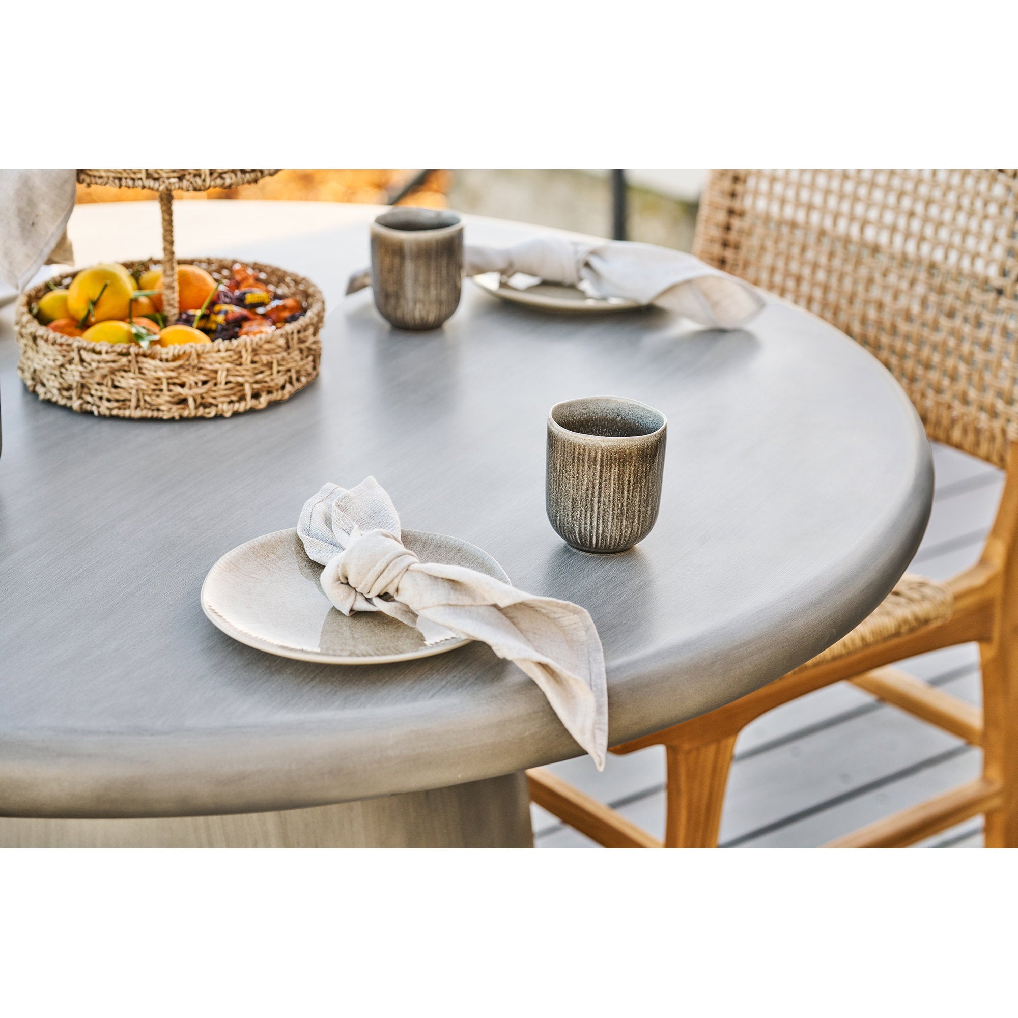 Viola Lunchbord - Lunchbord, keramiek, beige ø21 cm, set van 4