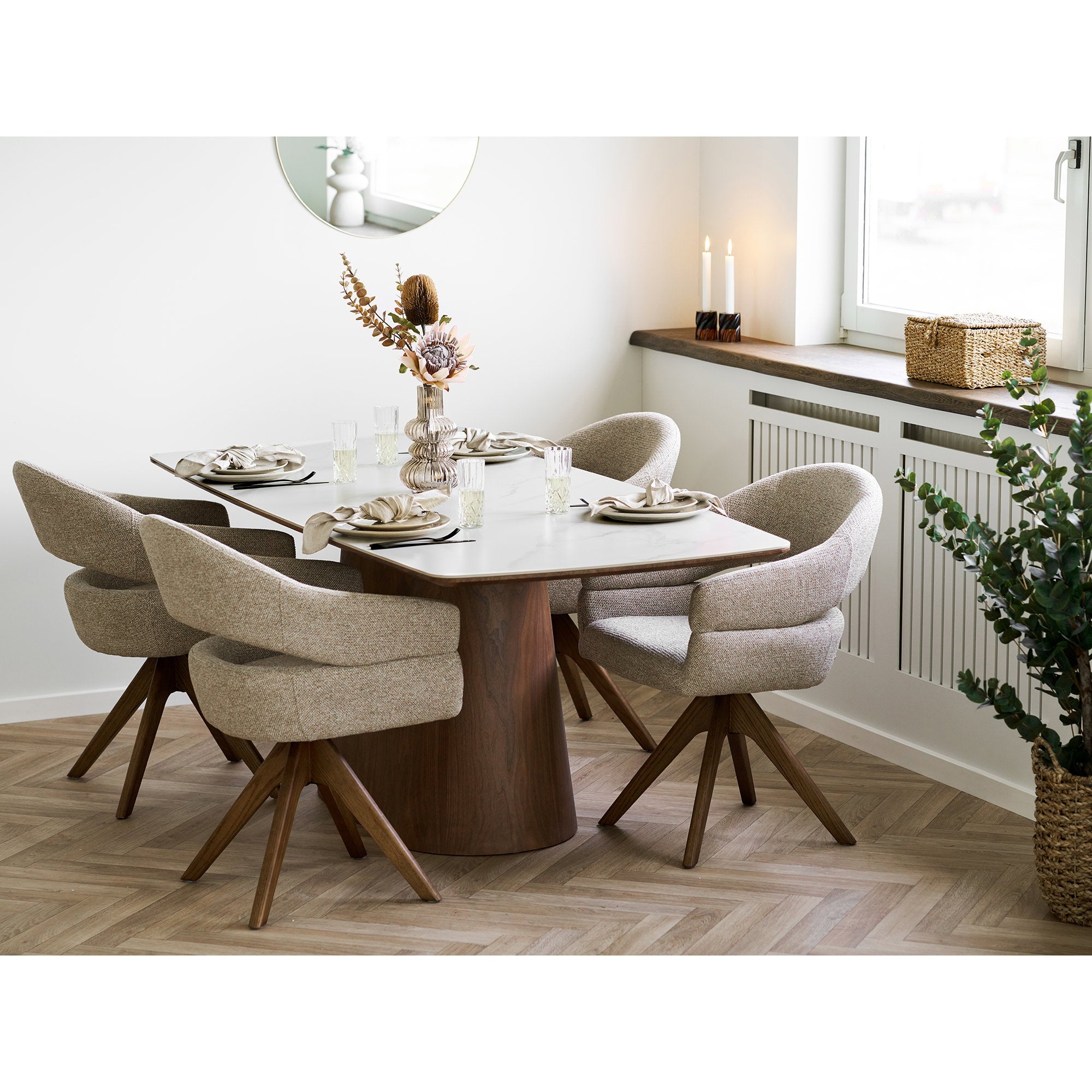 Viola Dinerbord - keramisch dinerbord, beige ø27 cm, set van 4