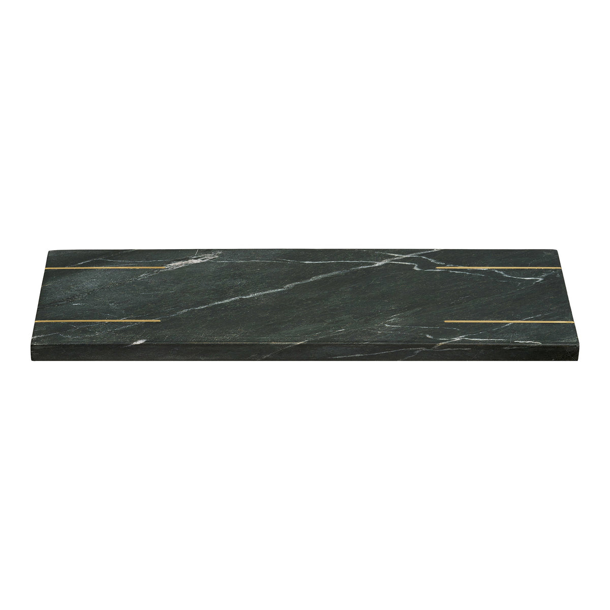 Diu Tray - Dienblad, marmer, zwart/messing 38 x 12,5 cm