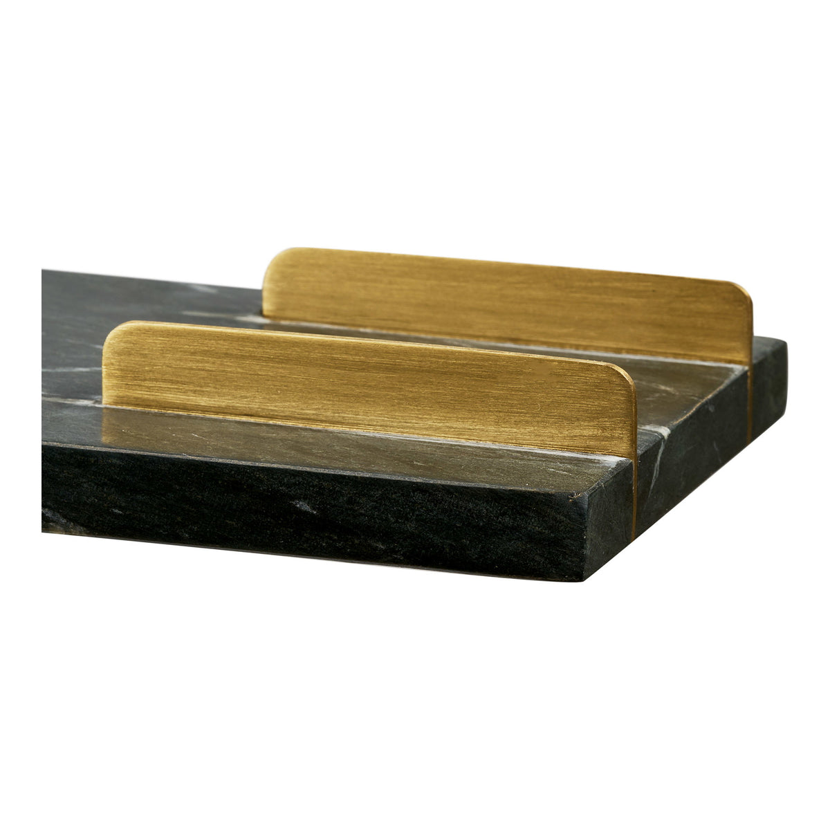 Diu Tray - Dienblad, marmer, zwart/messing 38 x 12,5 cm