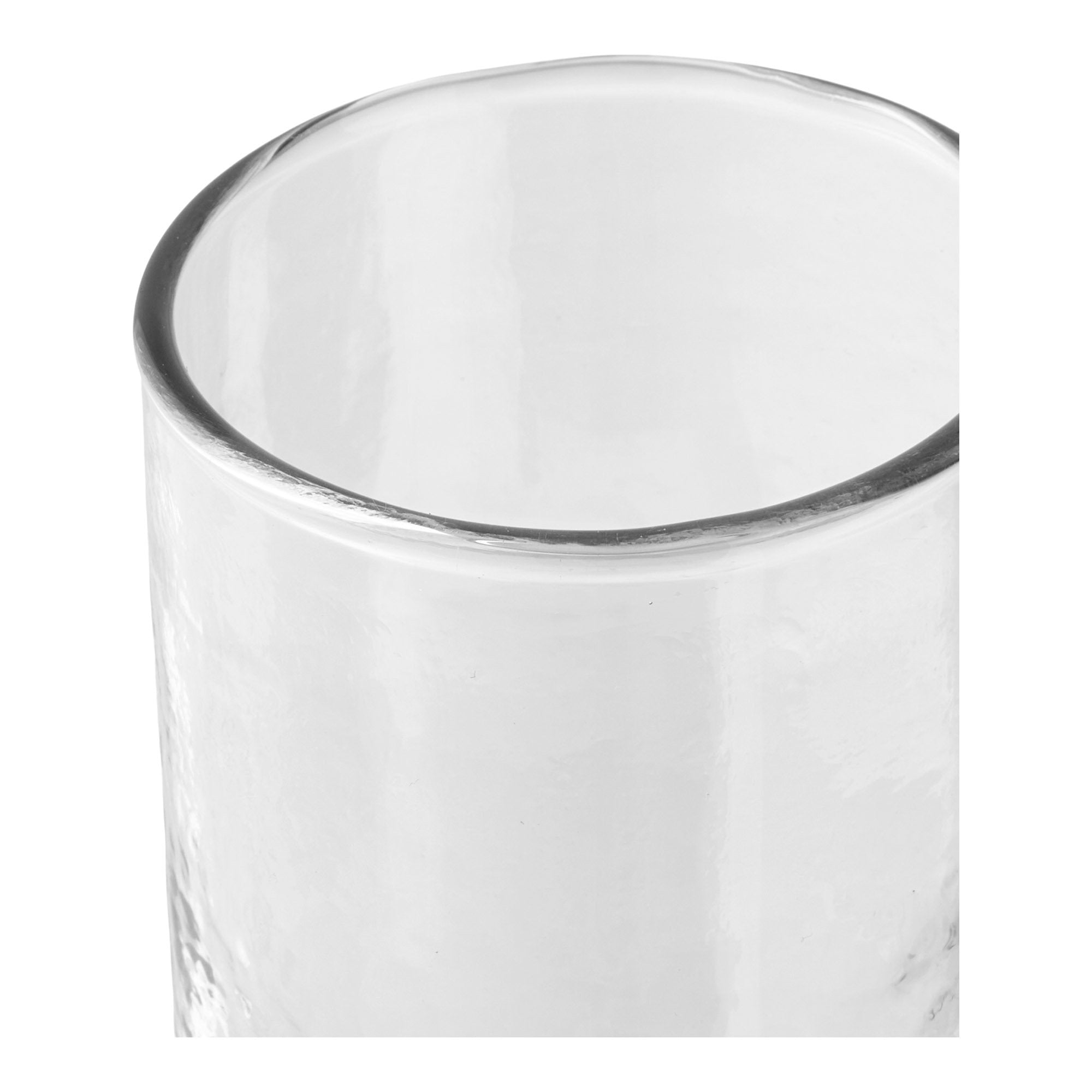 Nalanda Hammared Tumbler - Hammared-tumbler, helder, set van 4 ø7x10 cm
