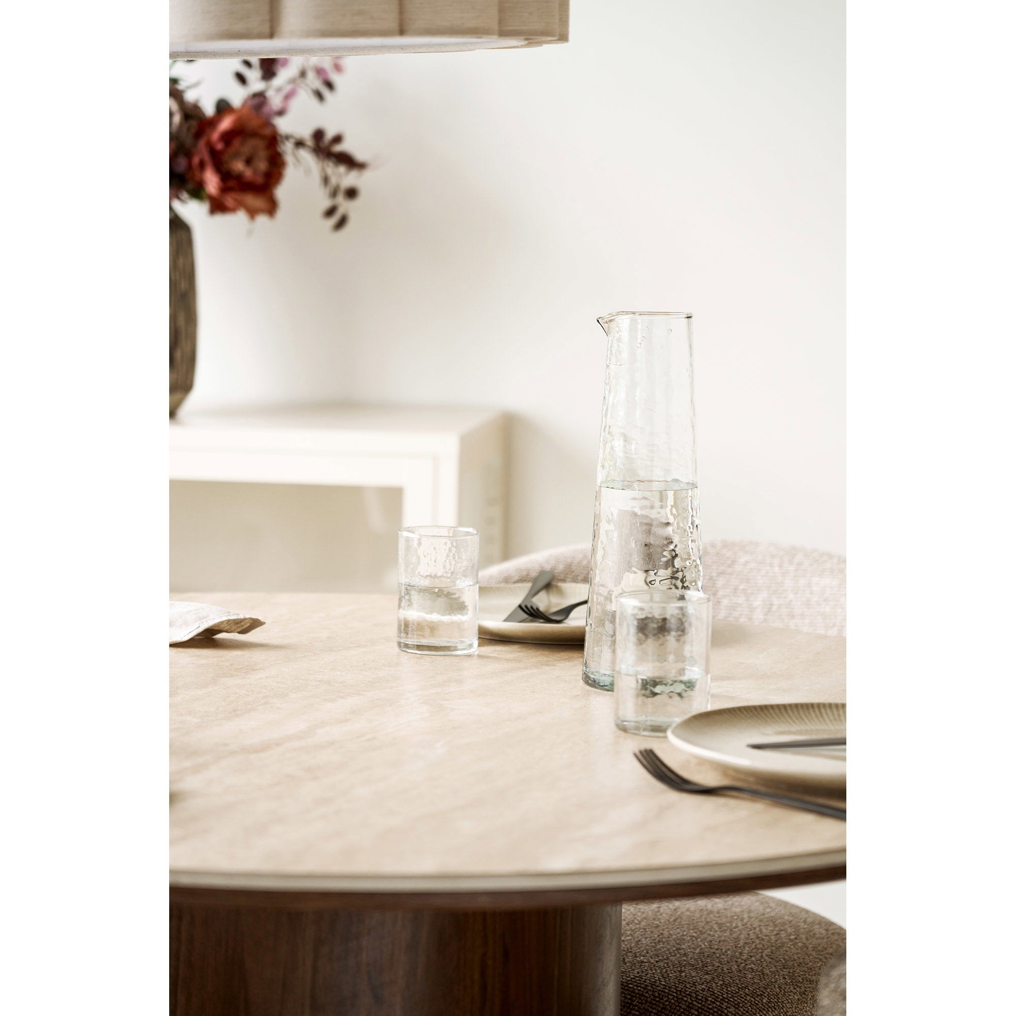Nalanda Hammared Tumbler - Hammared-tumbler, helder, set van 4 ø7x10 cm