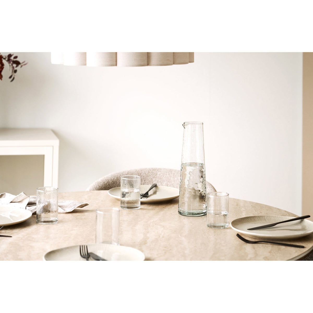 Nalanda Hammared Tumbler - Hammared-tumbler, helder, set van 4 ø7x10 cm