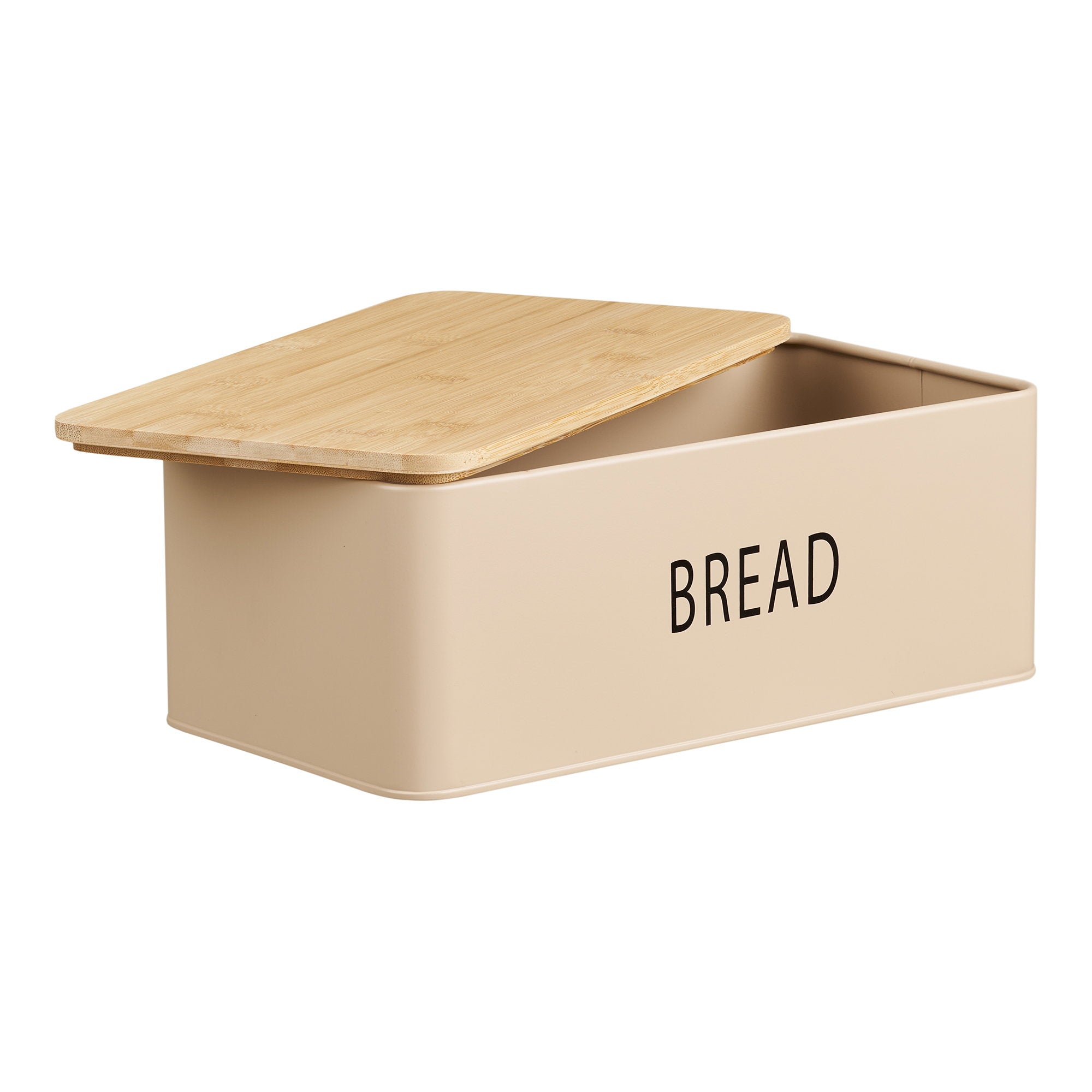 Tula brooddoos - brooddoos met 3 blikken, metaal/bamboe, beige, set van 4