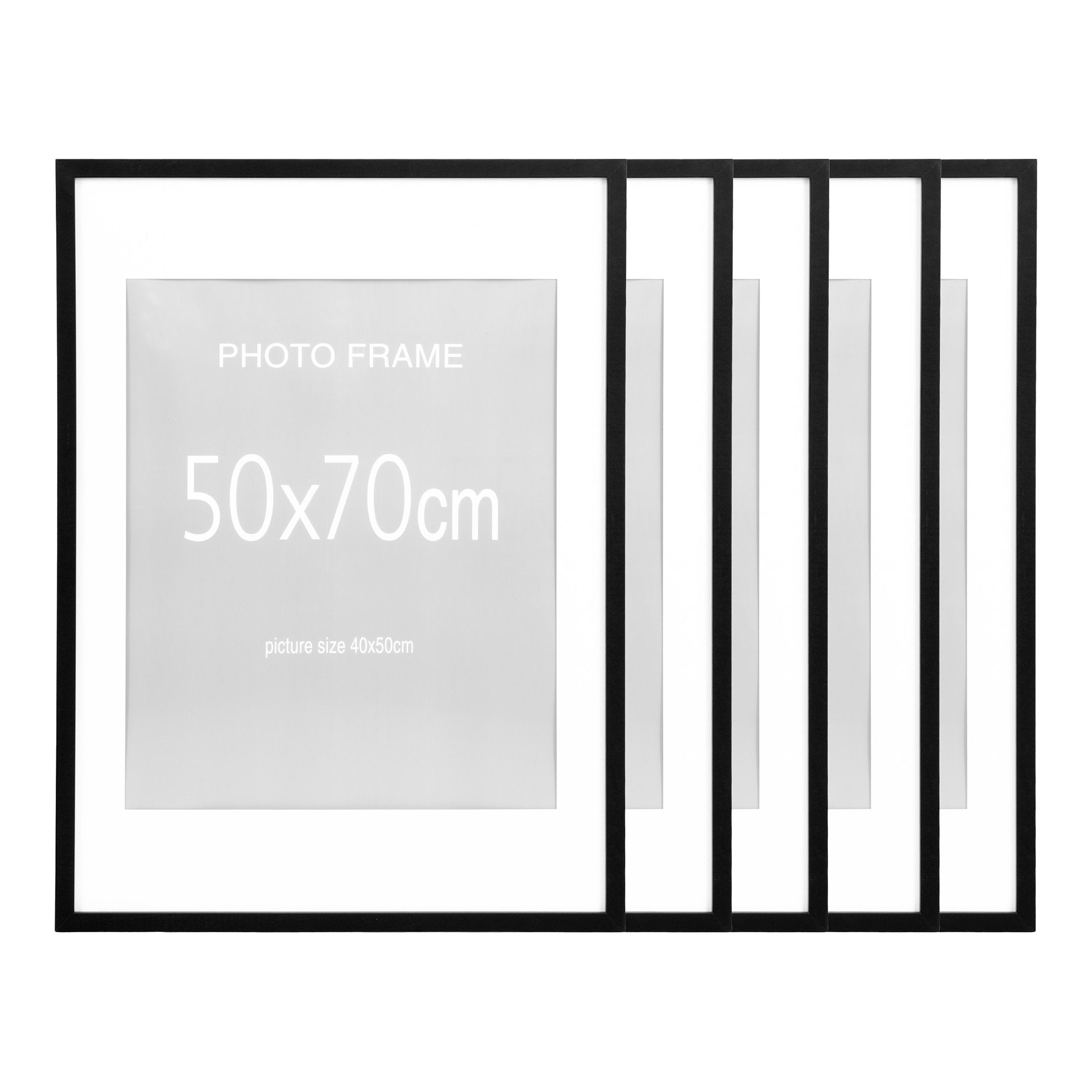 Marbella Frame - Lijst, MDF/glas, zwart 50x70 cm, set van 5