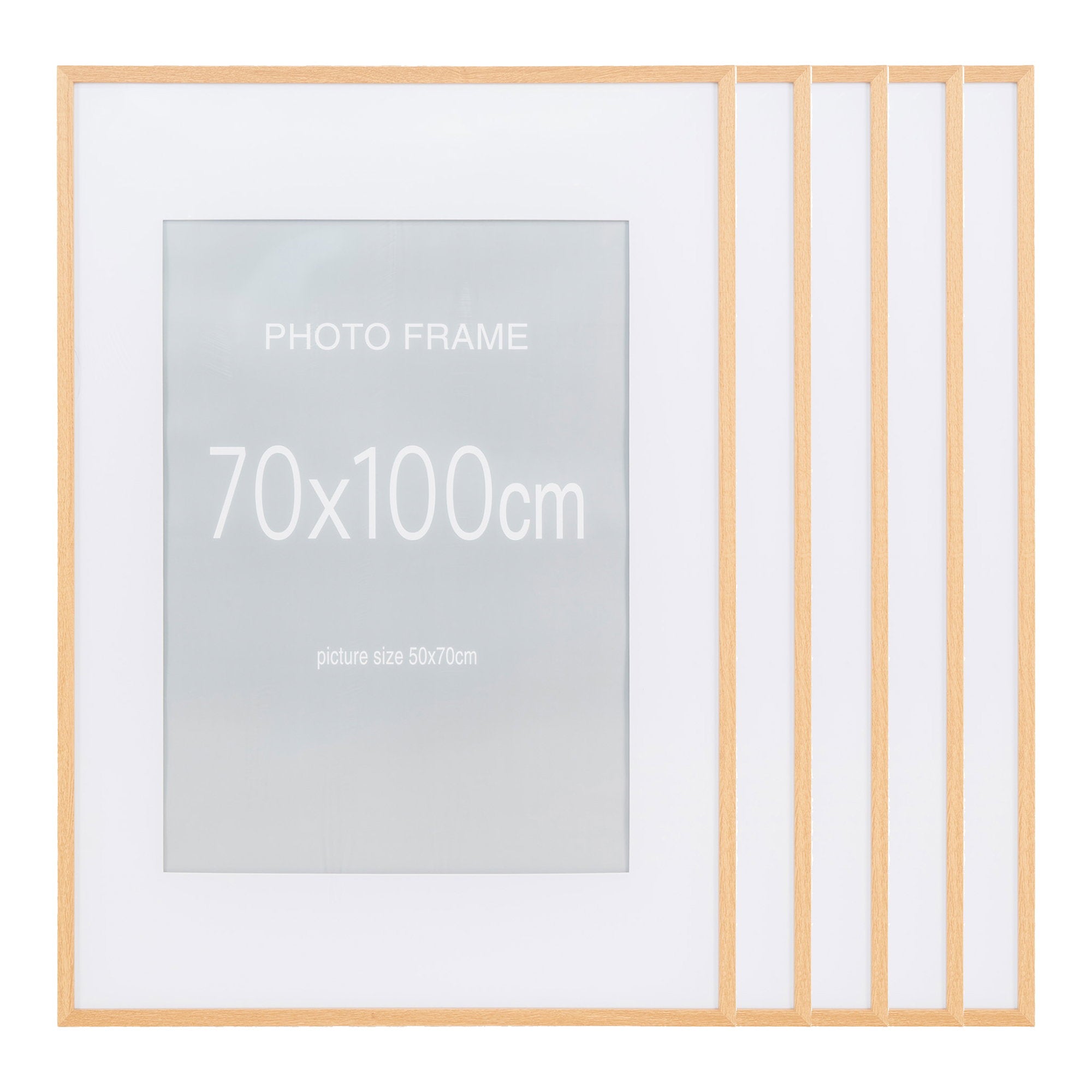 Marbella Frame - Lijst, MDF/glas, naturel 70x100 cm, set van 5