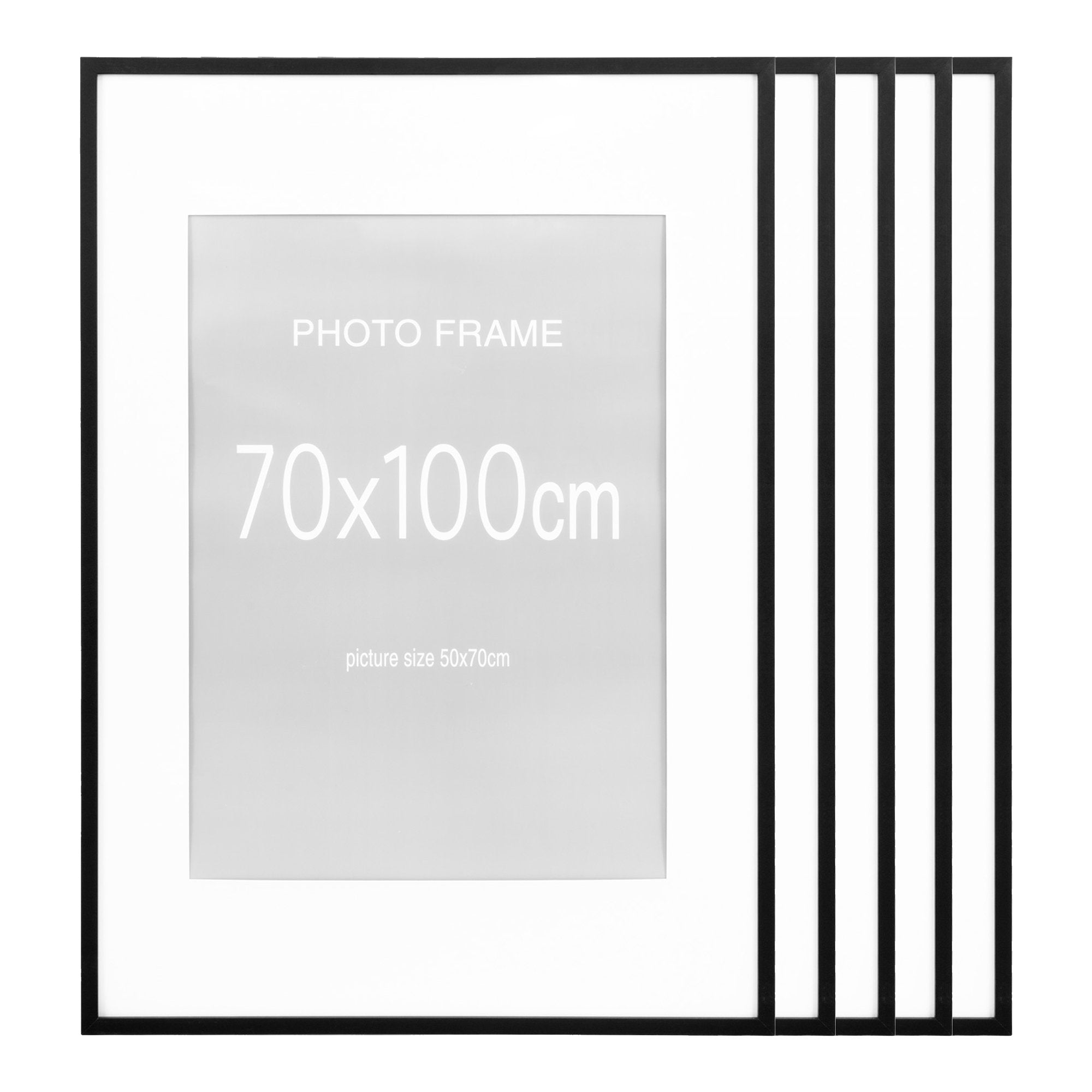 Marbella Frame - Lijst, MDF/glas, zwart 70x100 cm, set van 5