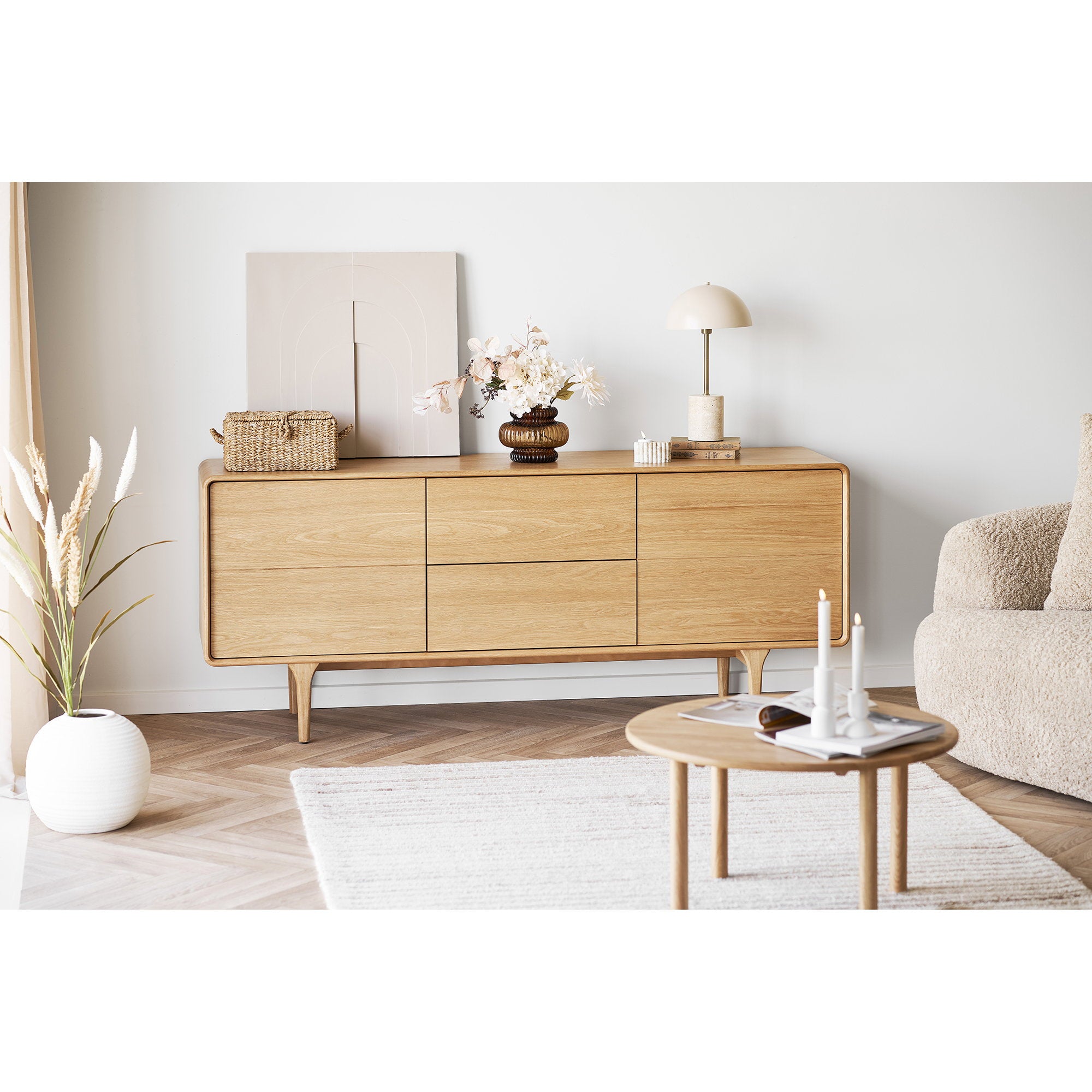 Ina wanddecoratie - reliëf wanddecoratie, beige 60 x 60 cm