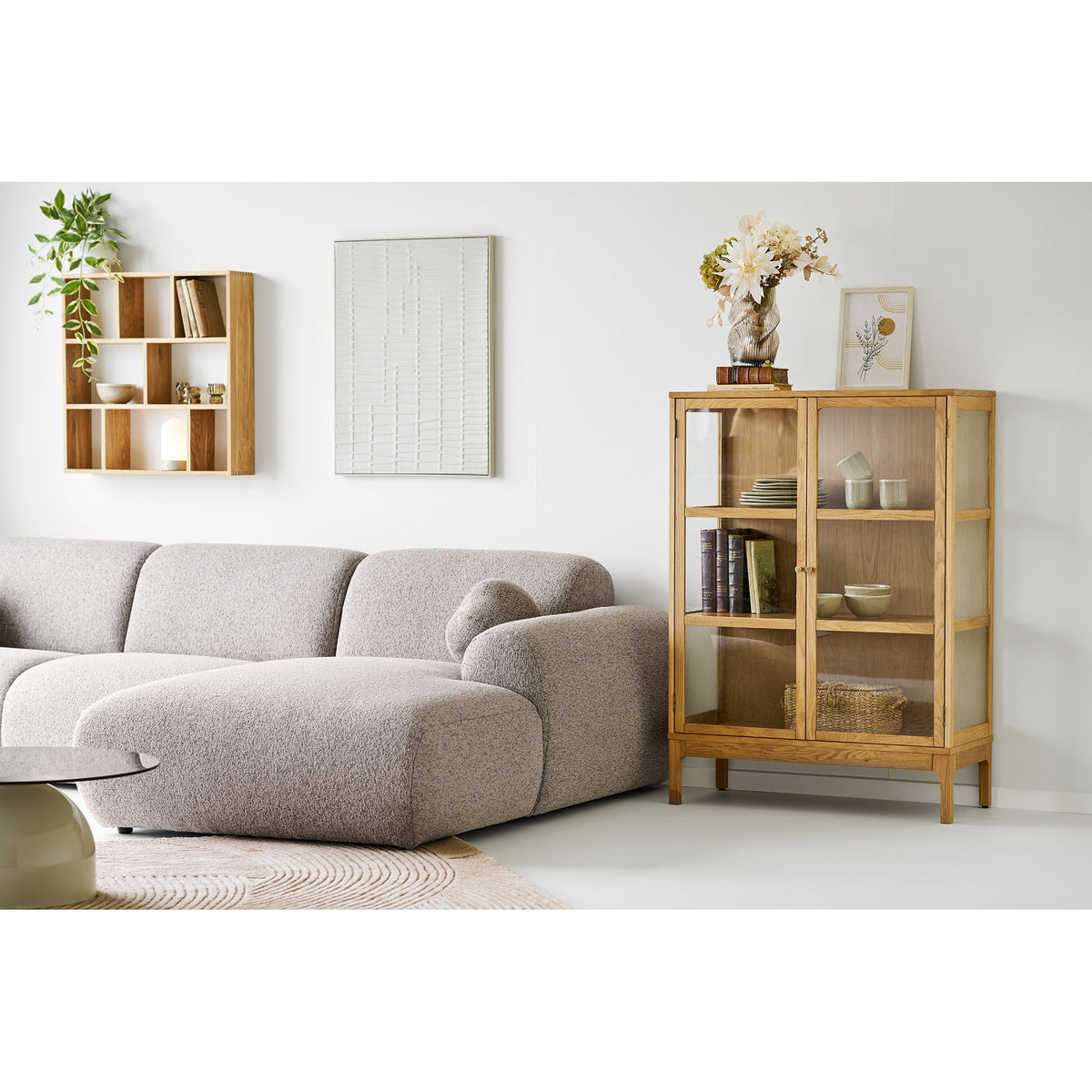 Ena Wanddecoratie - Reliëf wanddecoratie, beige 60x80 cm