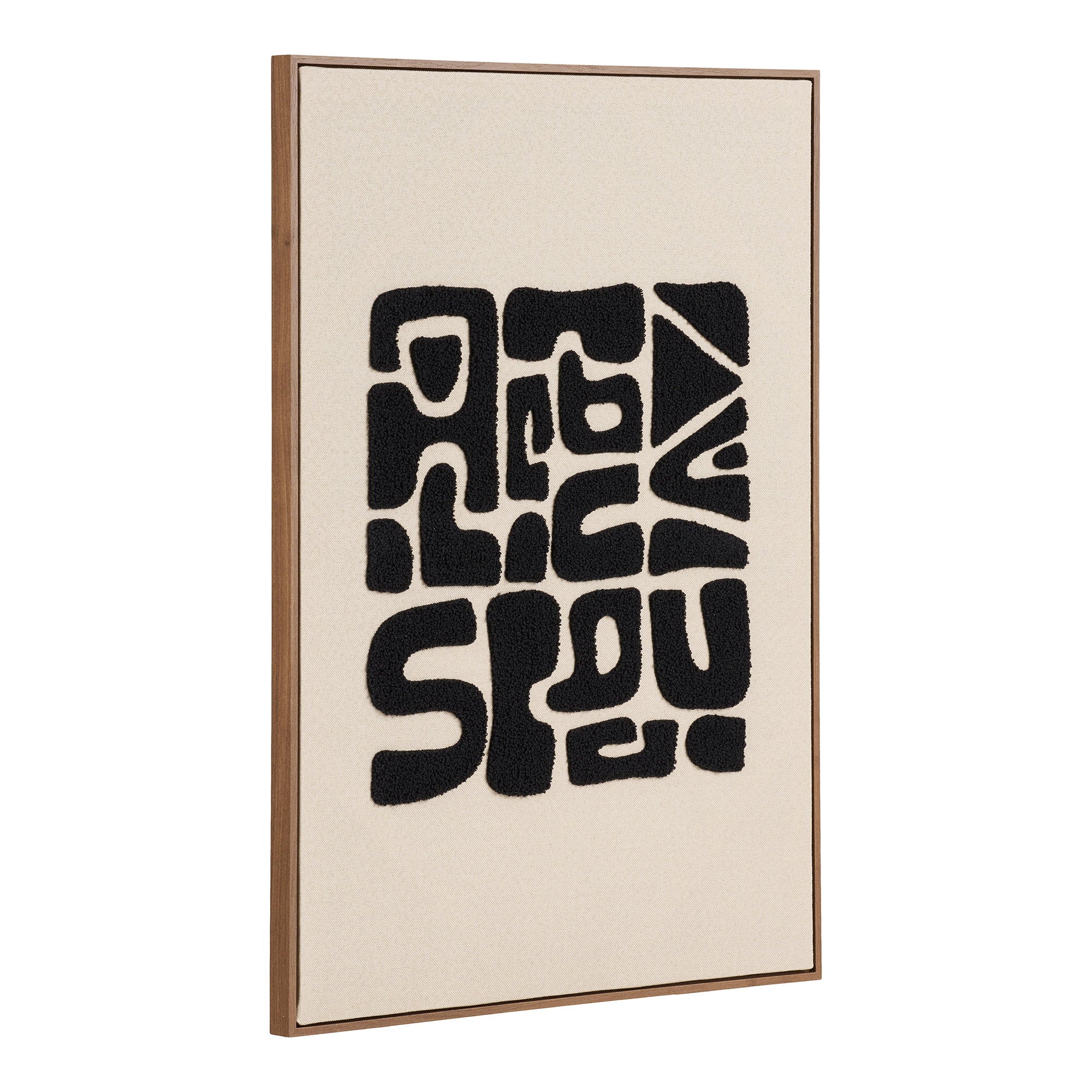 Tine Getufte Wanddecoratie - Getufte wanddecoratie, zwart/bruin 50x70 cm