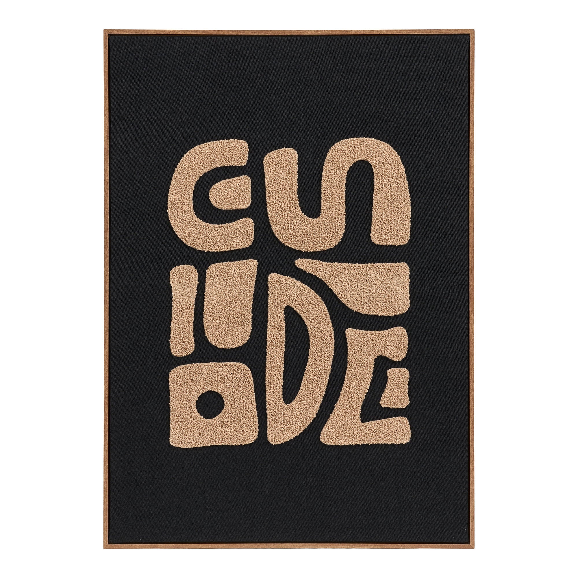 Tine Getufte wanddecoratie - Getufte wanddecoratie, beige/zwart 50x70 cm