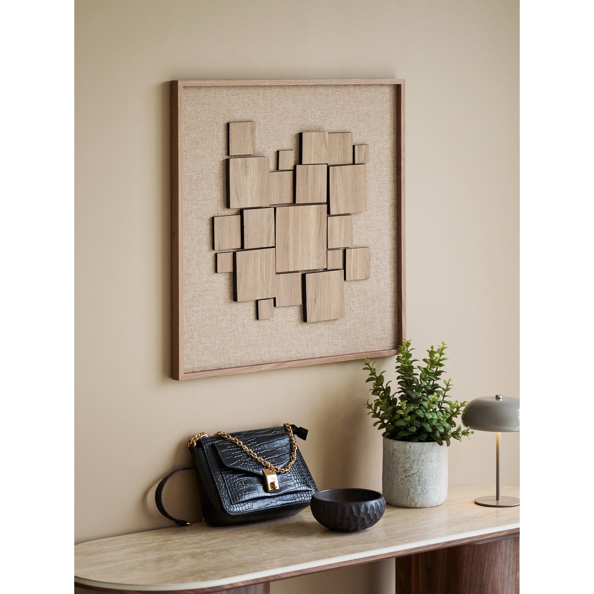 Gala reliëf wanddecoratie - reliëf wanddecoratie, bruin 60x60 cm