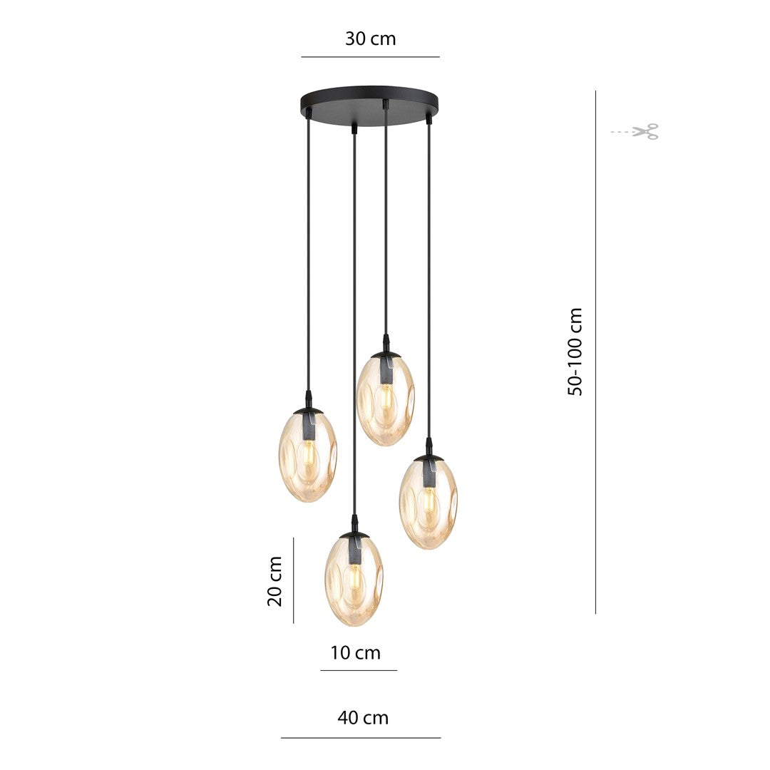 Hanglamp - ASTRAL 4 BL PREMIUM HONINGKLEURIG