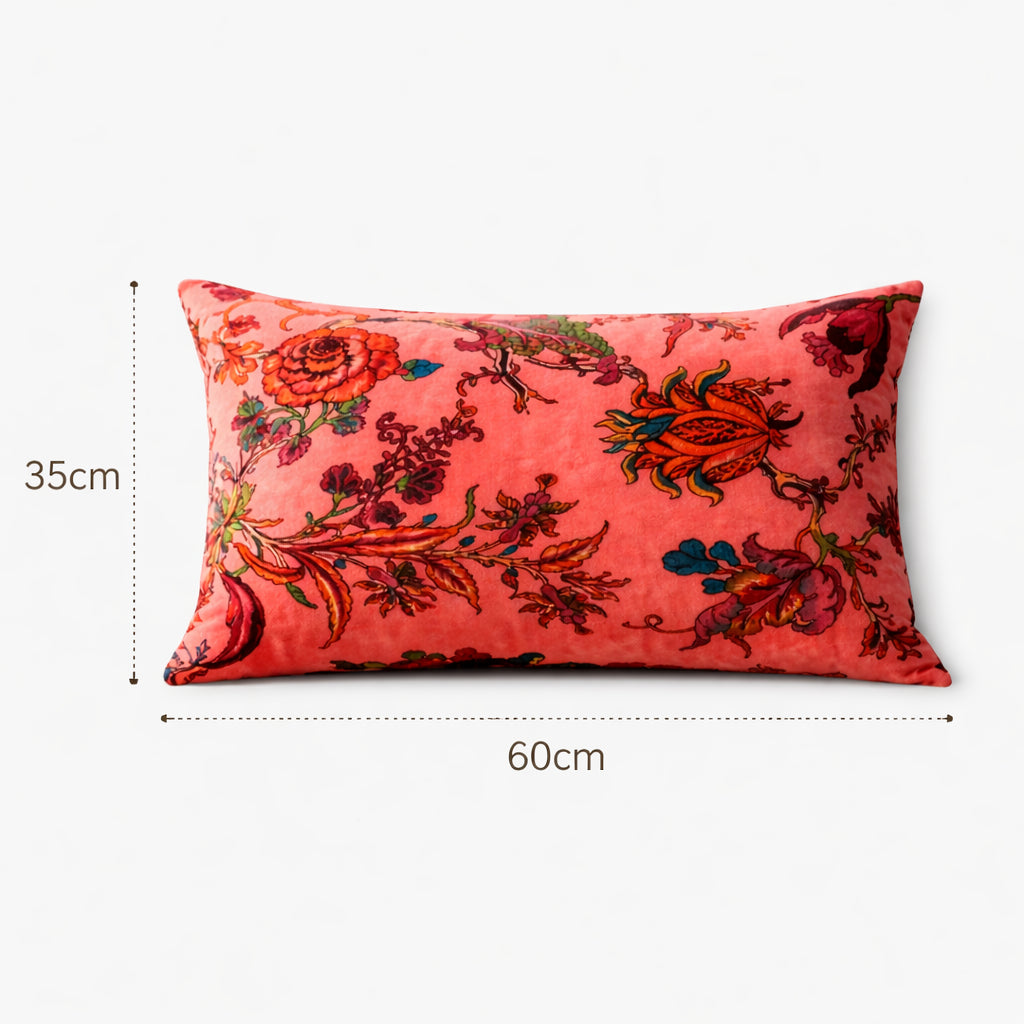 Fluwelen katoenen kussen "Eden Floral" 35 x 60 cm