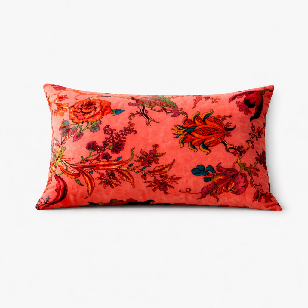 Fluwelen katoenen kussen "Eden Floral" 35 x 60 cm