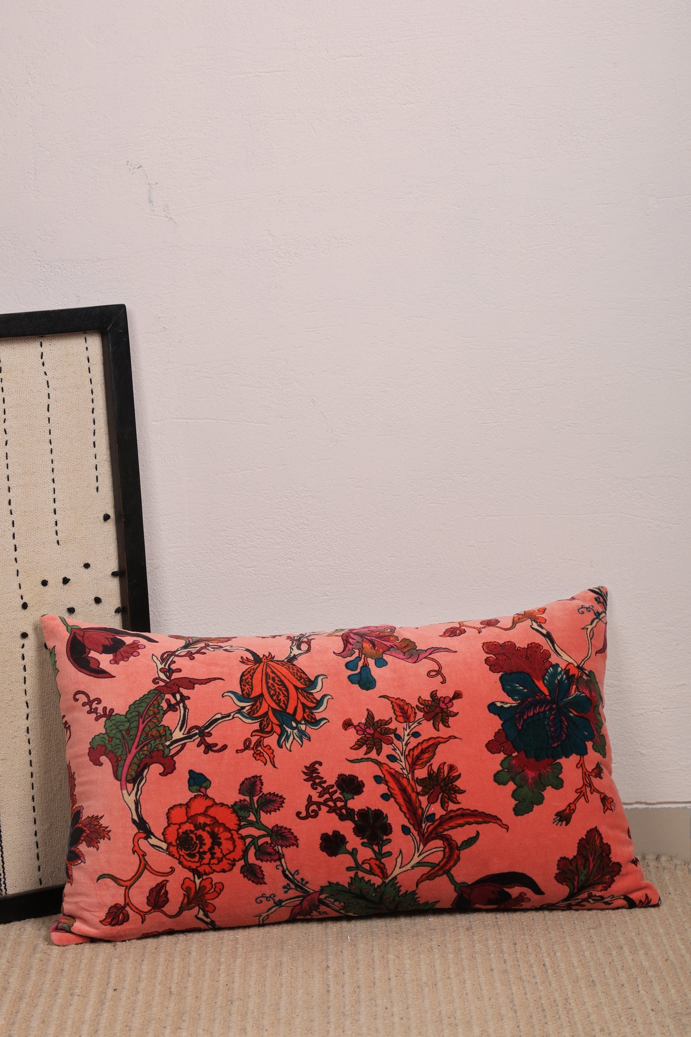 Fluwelen katoenen kussen "Eden Floral" 35 x 60 cm