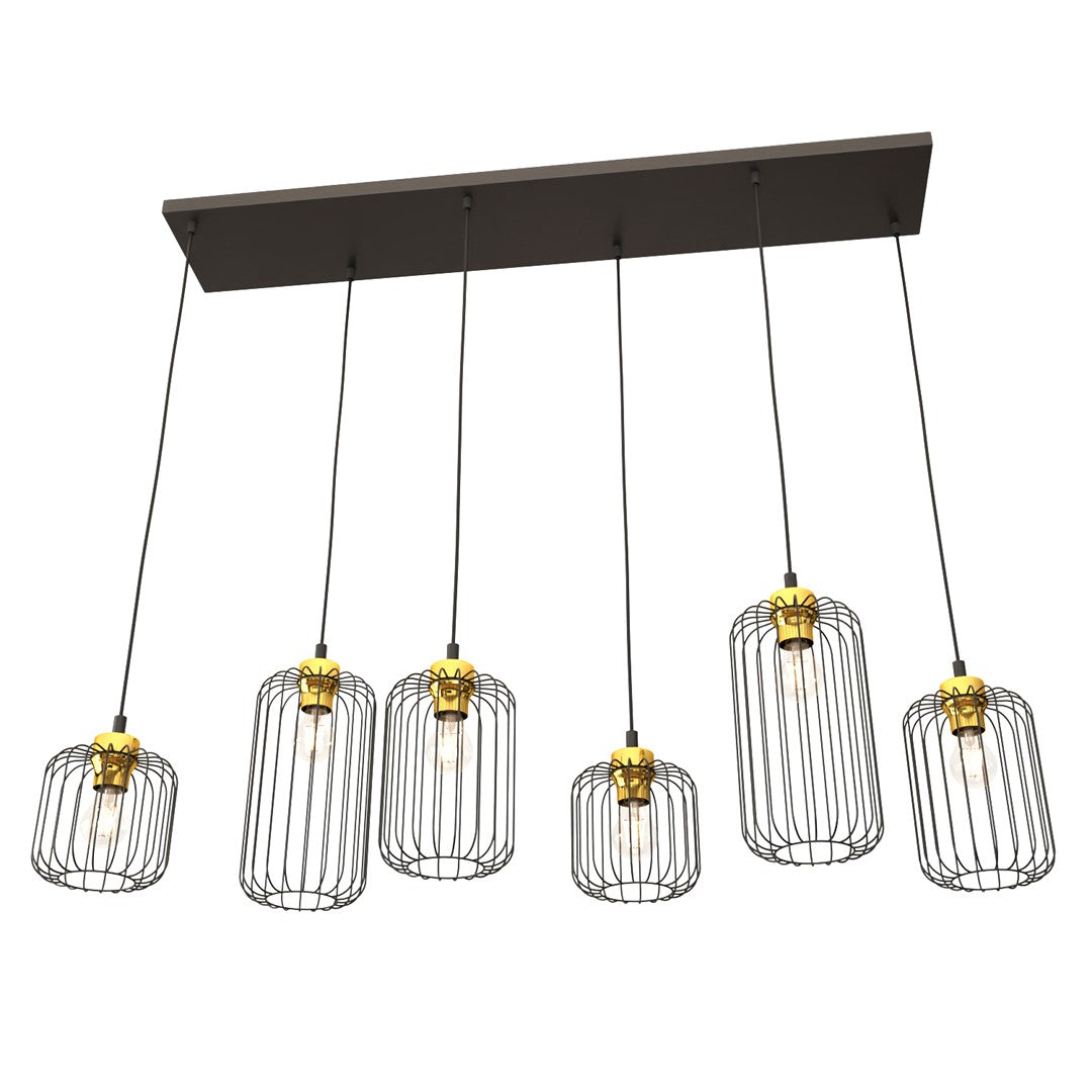 Hanglamp - VANDER 6 BL GOUD