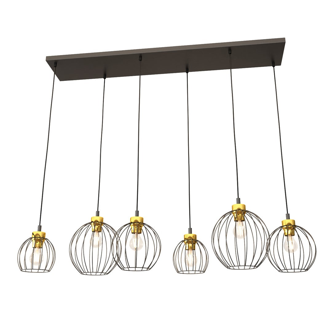 Hanglamp - NANDO 6 BL GOUD