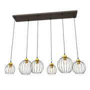 Hanglamp - NANDO 6 BL GOUD