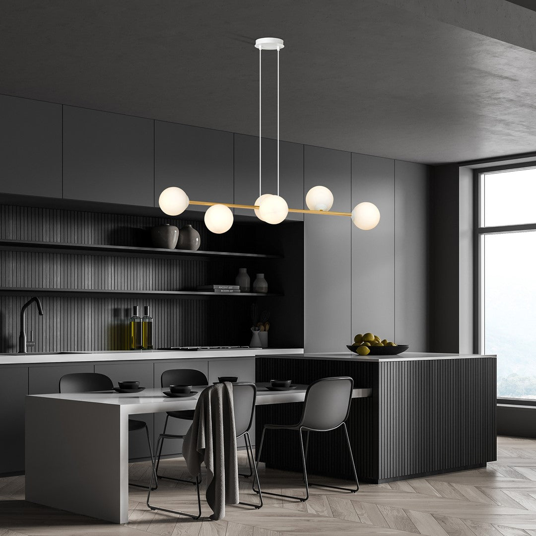Hanglamp - GRAVITY 6 WITGOUD