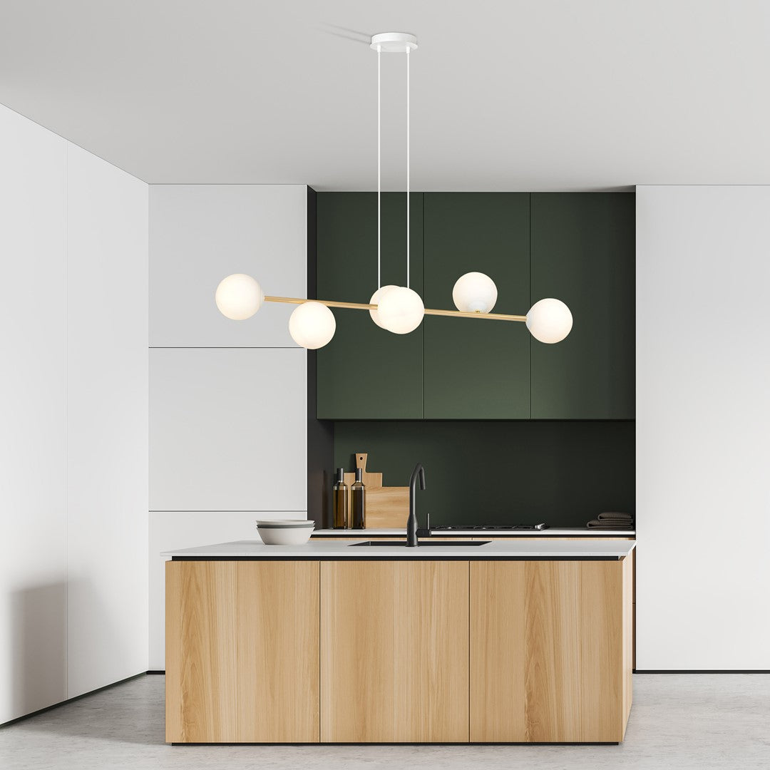Hanglamp - GRAVITY 6 WITGOUD