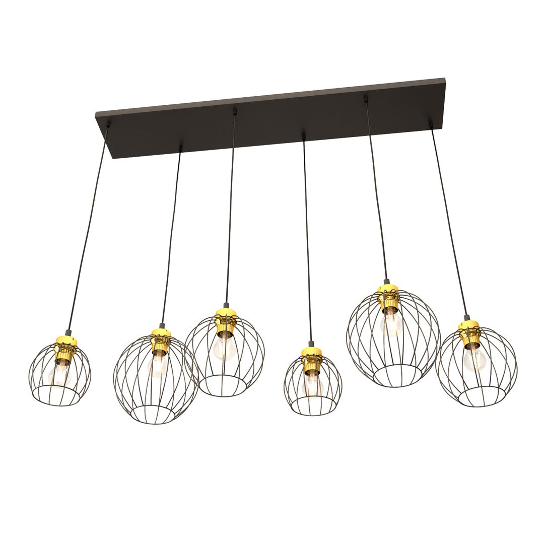 Hanglamp - NANDO 6 BL GOUD