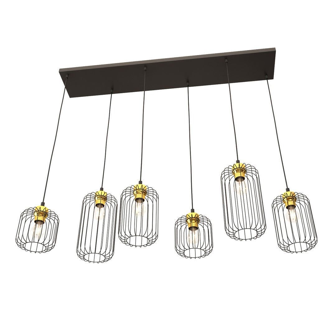 Hanglamp - VANDER 6 BL GOUD