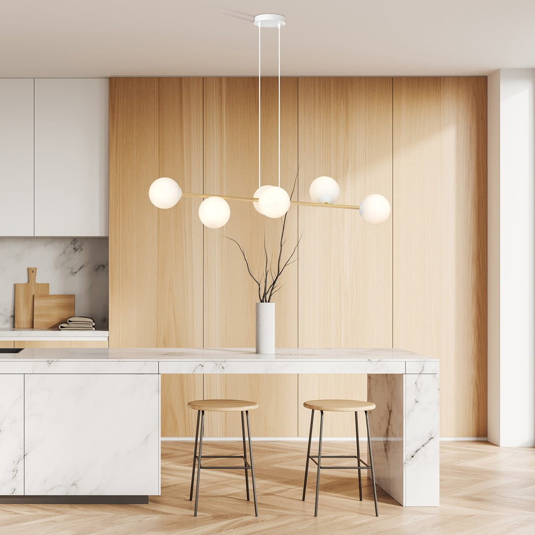 Hanglamp - GRAVITY 6 WITGOUD