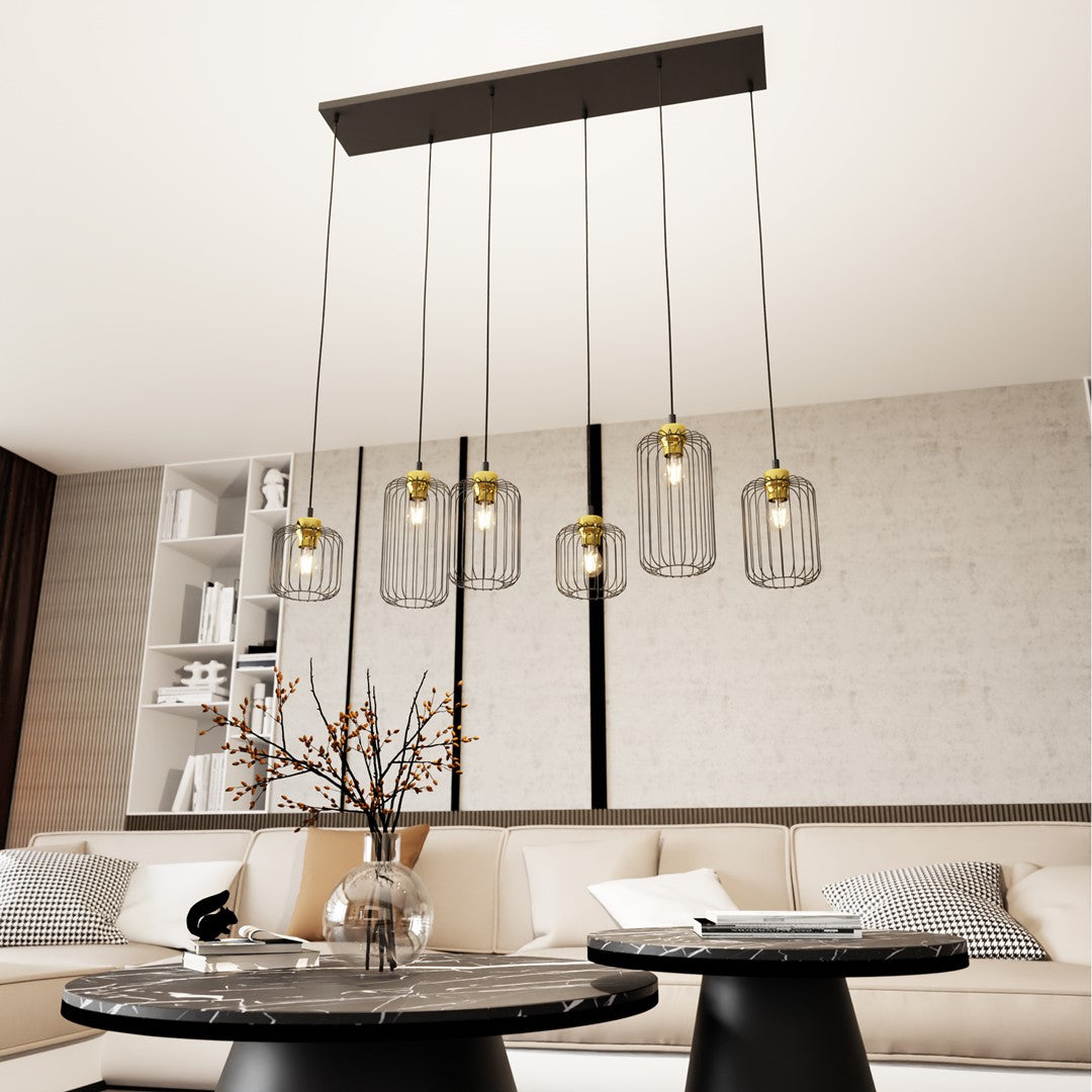 Hanglamp - VANDER 6 BL GOUD