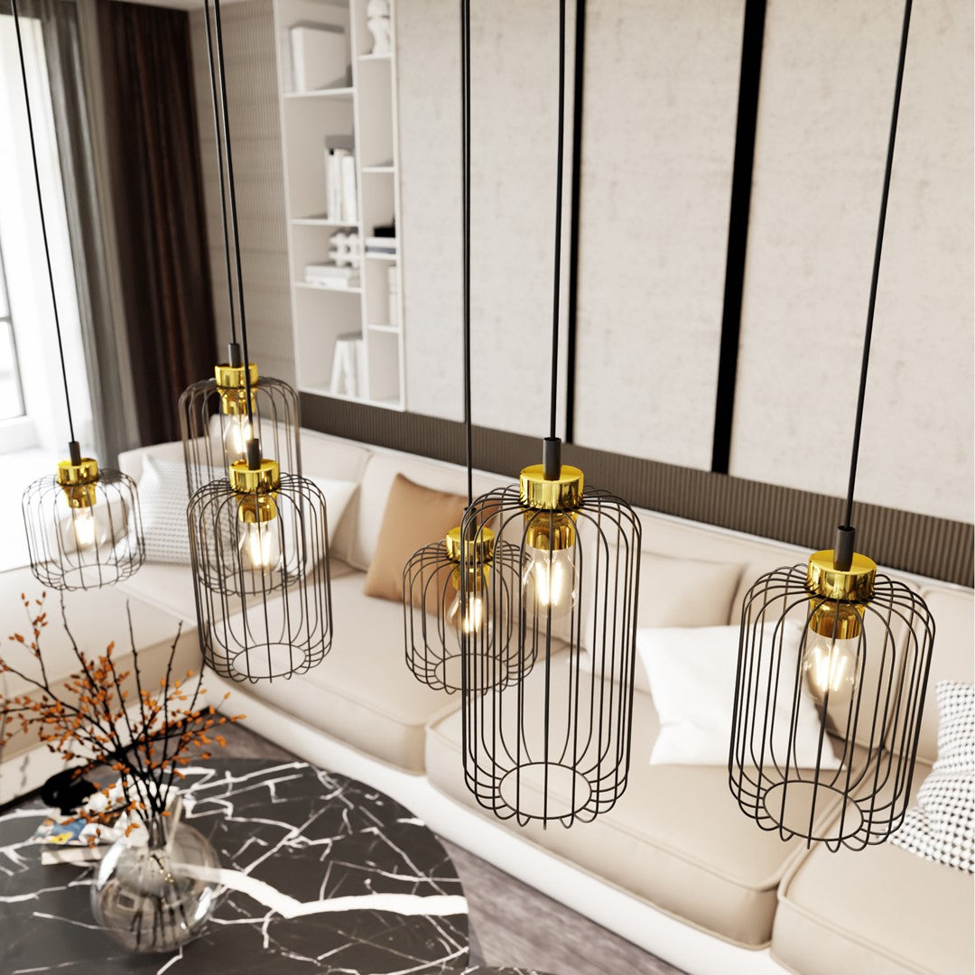 Hanglamp - VANDER 6 BL GOUD